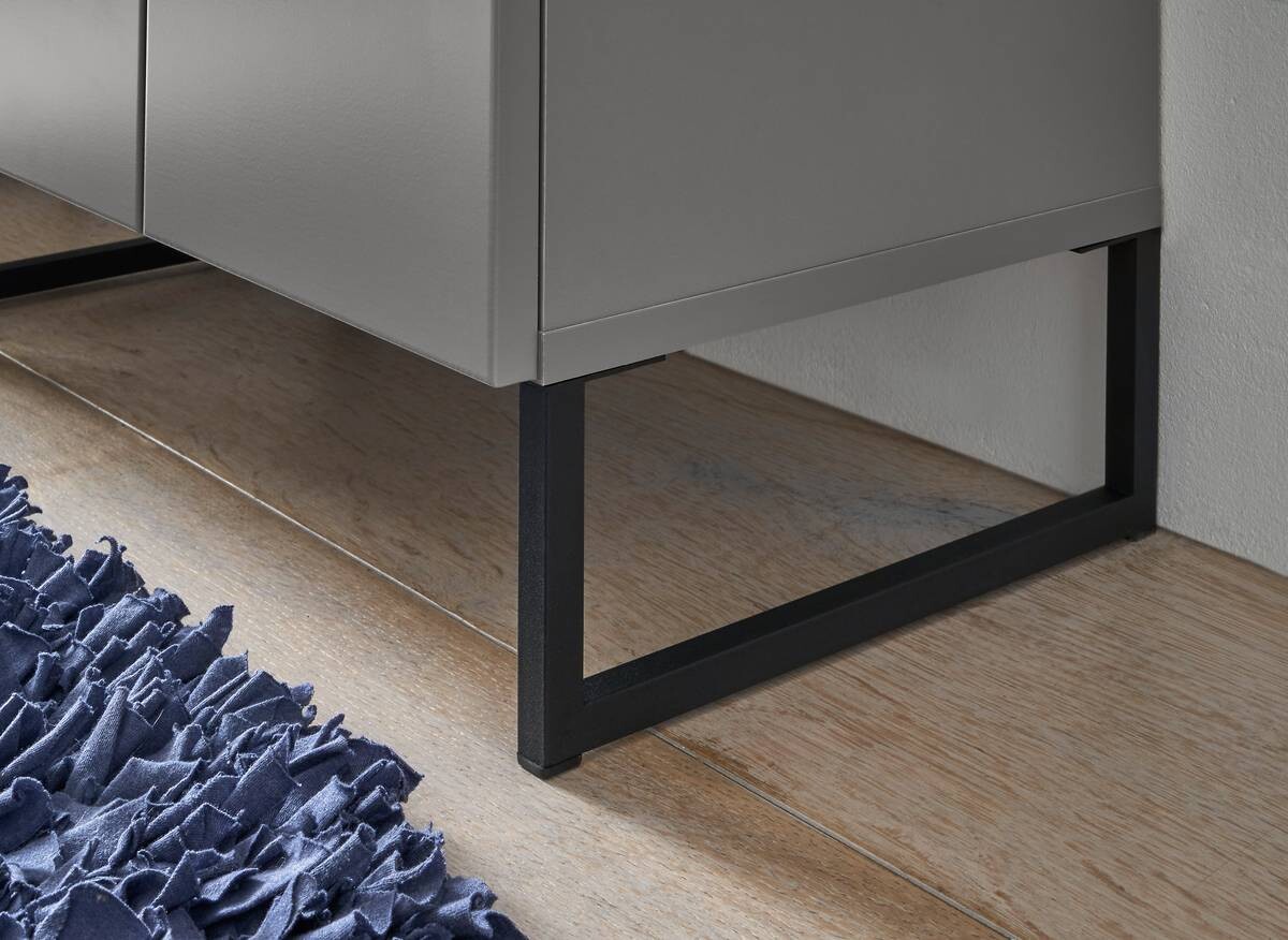 Waschbeckenunterschrank Denver grau matt Eiche Evoke Coast Nachbildung B/H/T: ca. 80x60x35 cm