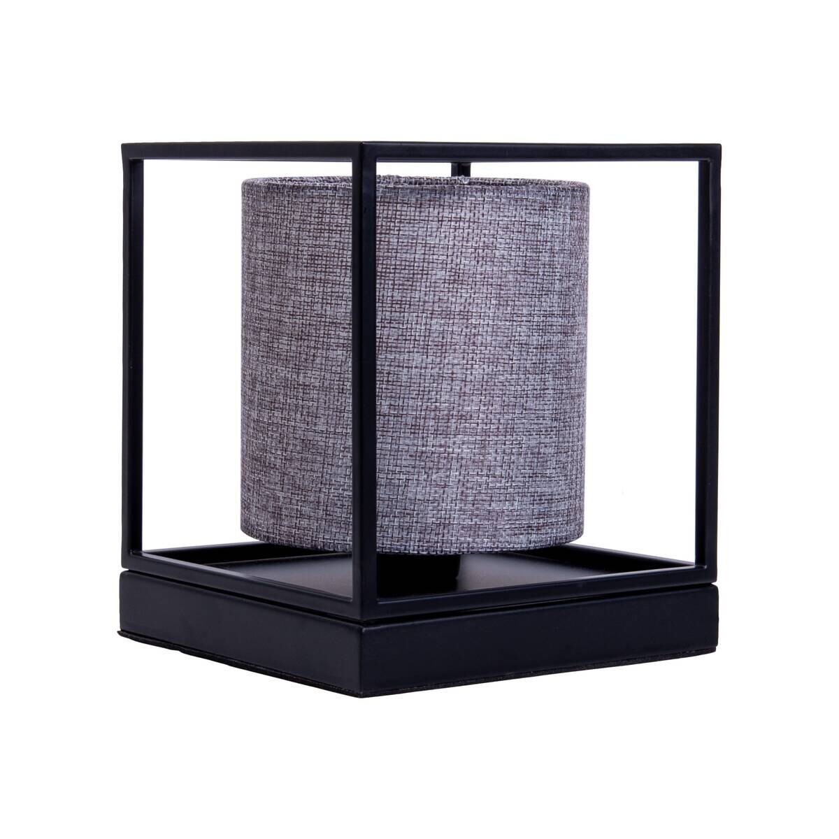 Näve Leuchten Tischleuchte 3190516 grau Metall Textil B/H/T: ca. 15x17x15 cm E14 1 Brennstellen