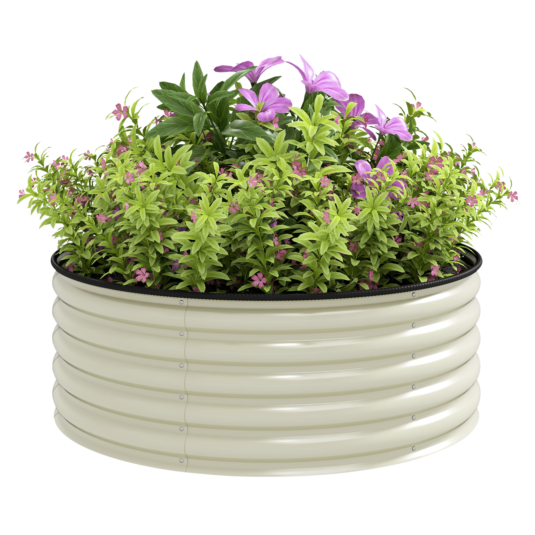 Outsunny Hochbeet cremeweiß Stahl B/H/L: ca. 120x43x120 cm