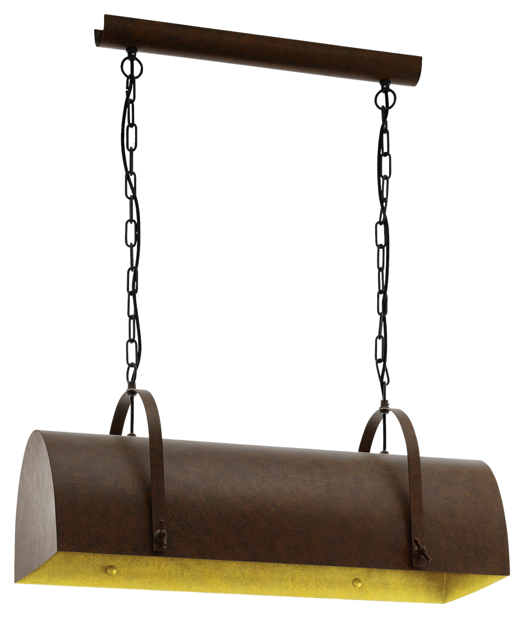 Eglo Pendelleuchte Deerhurst braun Stahl B/H/L: ca. 28x110x70 cm E27 2 Brennstellen