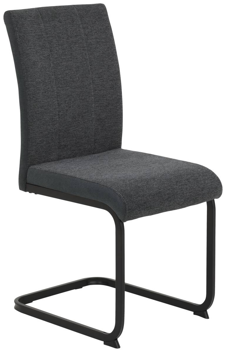 Stuhl 4er Set LINN anthrazit schwarz Webstoff Metall B/H/T: ca. 43x92x52 cm