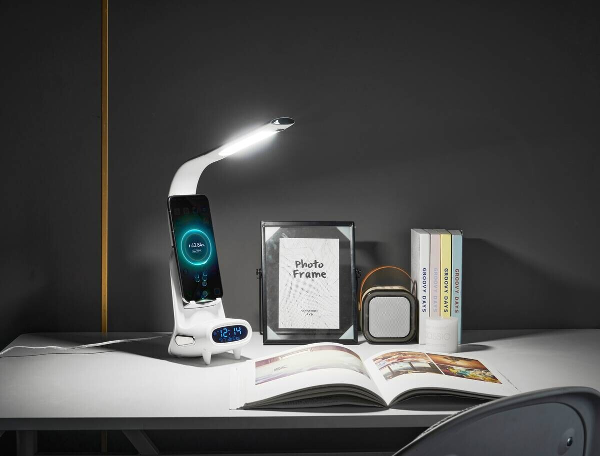 POCOline LED-Schreibtischleuchte Timon weiß B/H/L: ca. 11x9x45 cm