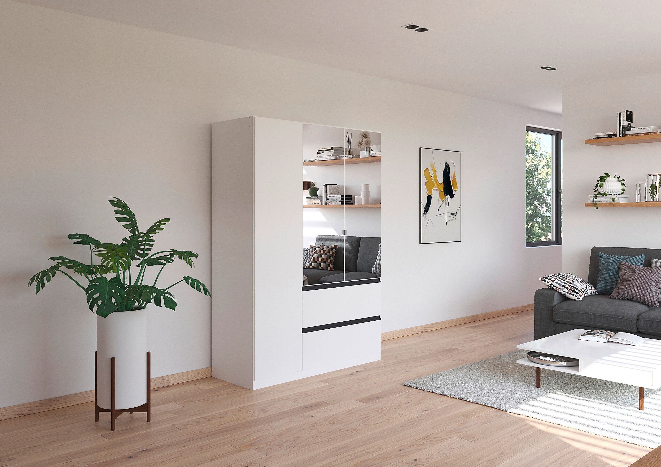 Kleiderschrank Costa Alpinweiß B/H/T: ca. 136x197x54 cm