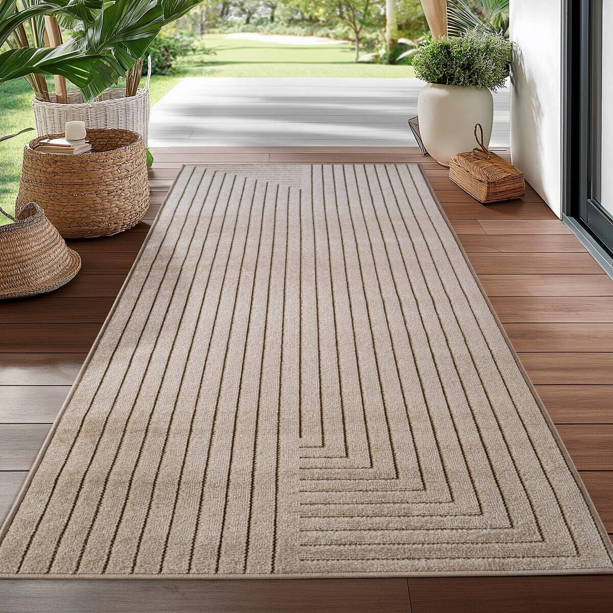 Ayyildiz In-/Outdoor-Teppich NOVA beige B/L: ca. 80x250 cm