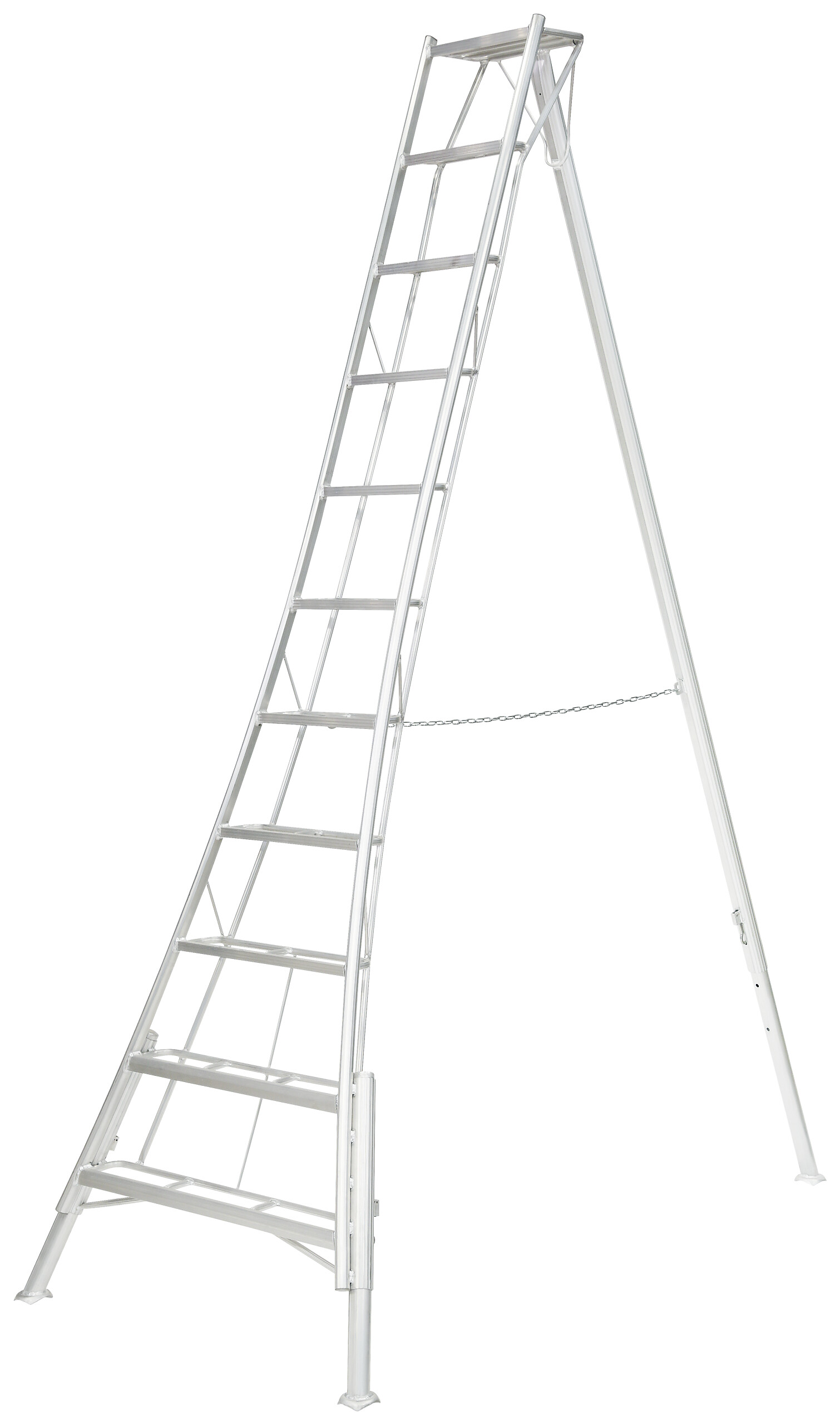 Niwaki Gartenleiter 3-Holm 3-Holm silber B/H/T: ca. 128x330x248 cm