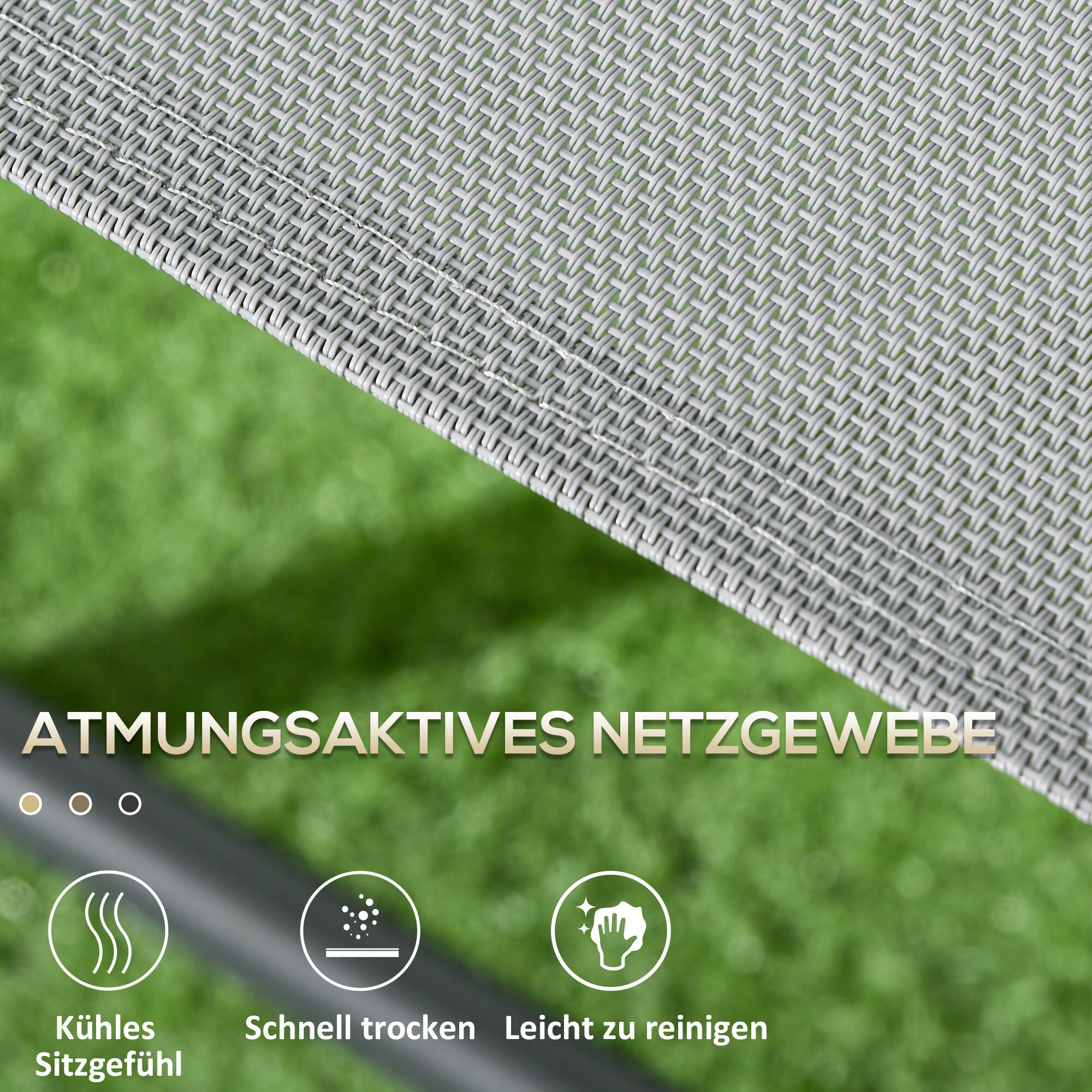 Outsunny Bistro-Set hellgrau Mesh B/H/L: ca. 64x93x53,5 cm