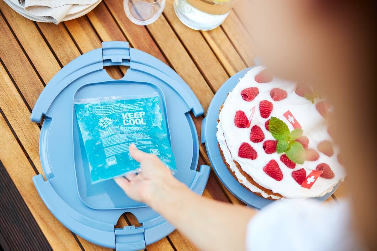 Rotho Tortenglocke COOL & FRESH blau B/H/L: ca. 34x16x38 cm