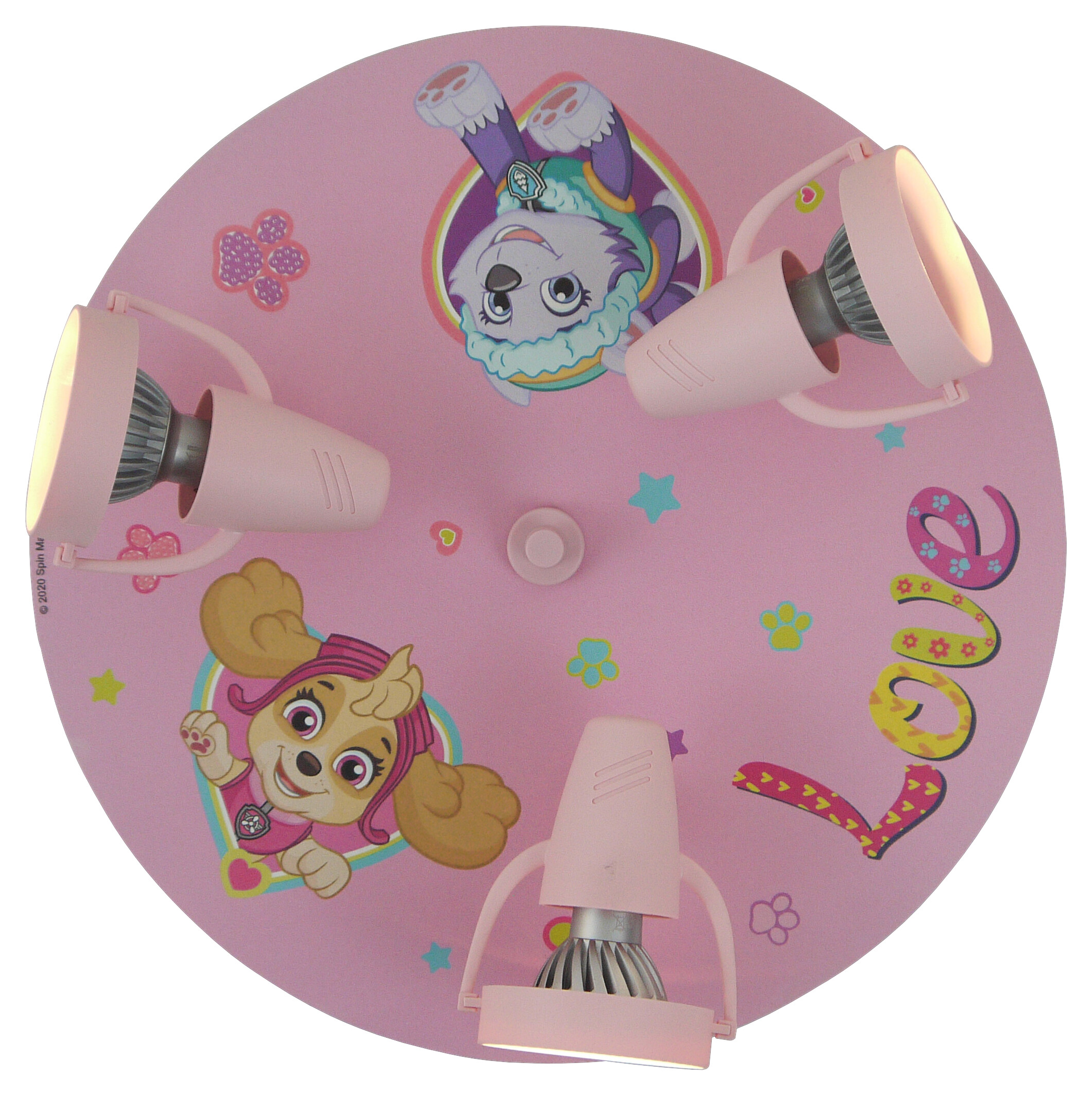 Niermann Strahler Paw Patrol-Pavsitive Pups rosa Kunststoff D: ca. 35 cm GU10 3 Brennstellen