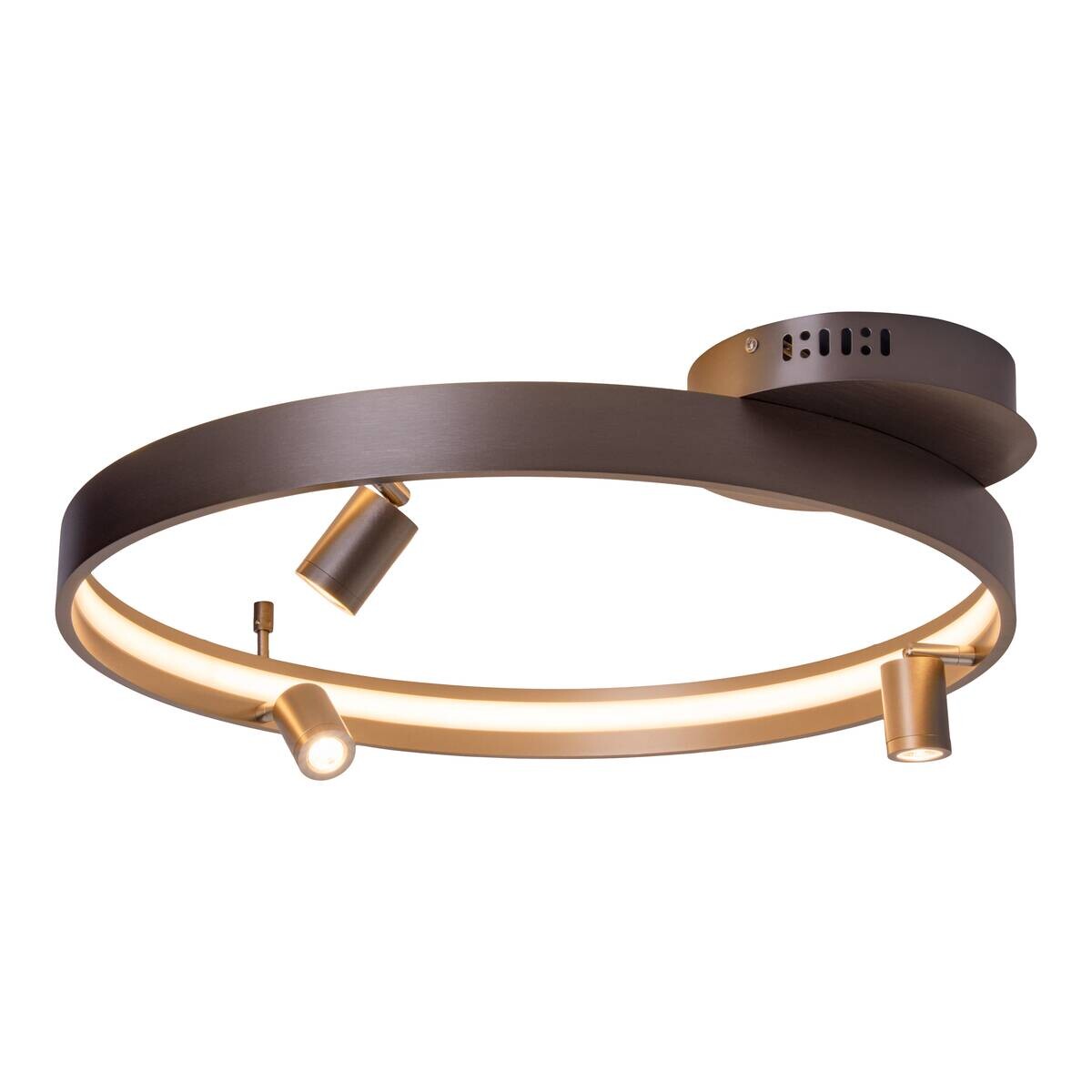 Näve Leuchten Deckenleuchte 1393750 stahlfarbig Metall Kunststoff B/H/T: ca. 58x9x65 cm null 4 Brennstellen