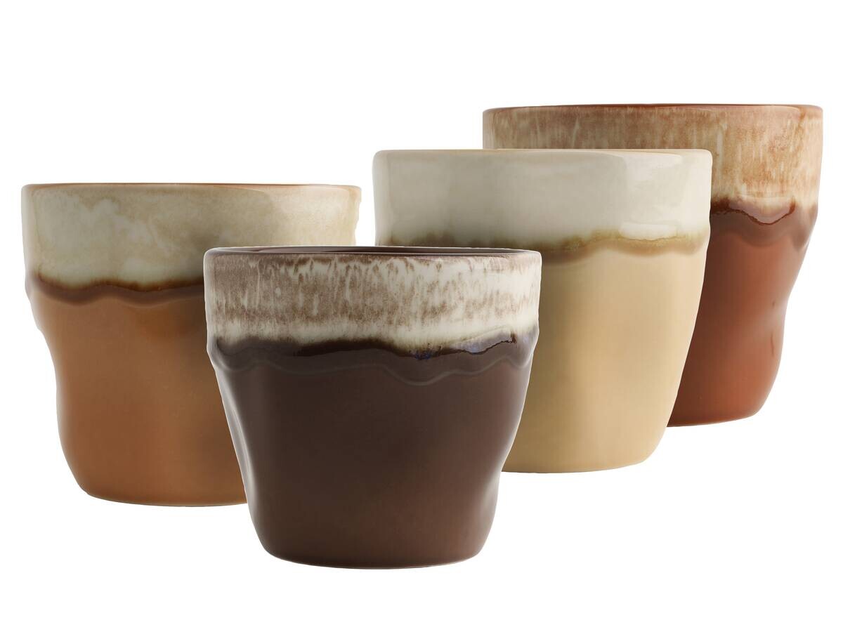 CreaTable Teetassenset Squeezy Mocha braun Steinzeug 4 tlg.