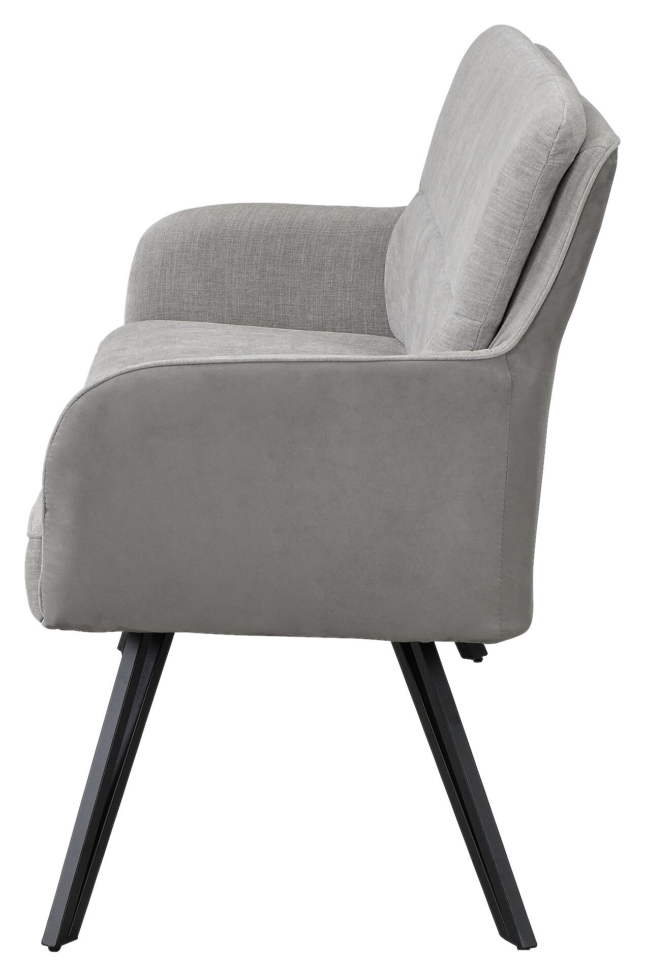 Sitzbank TINO schwarz grau Metall Microfaser B/H/T: ca. 140x94x67 cm