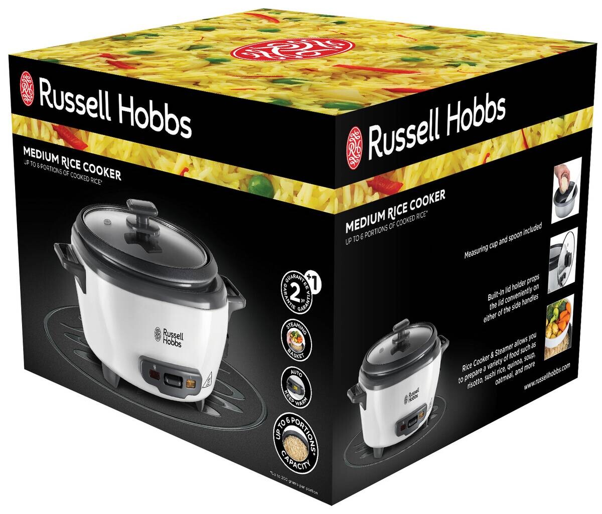 Russell Hobbs Reiskocher weiß Kunststoff Metall Glas B/H/L: ca. 21x19x15 cm