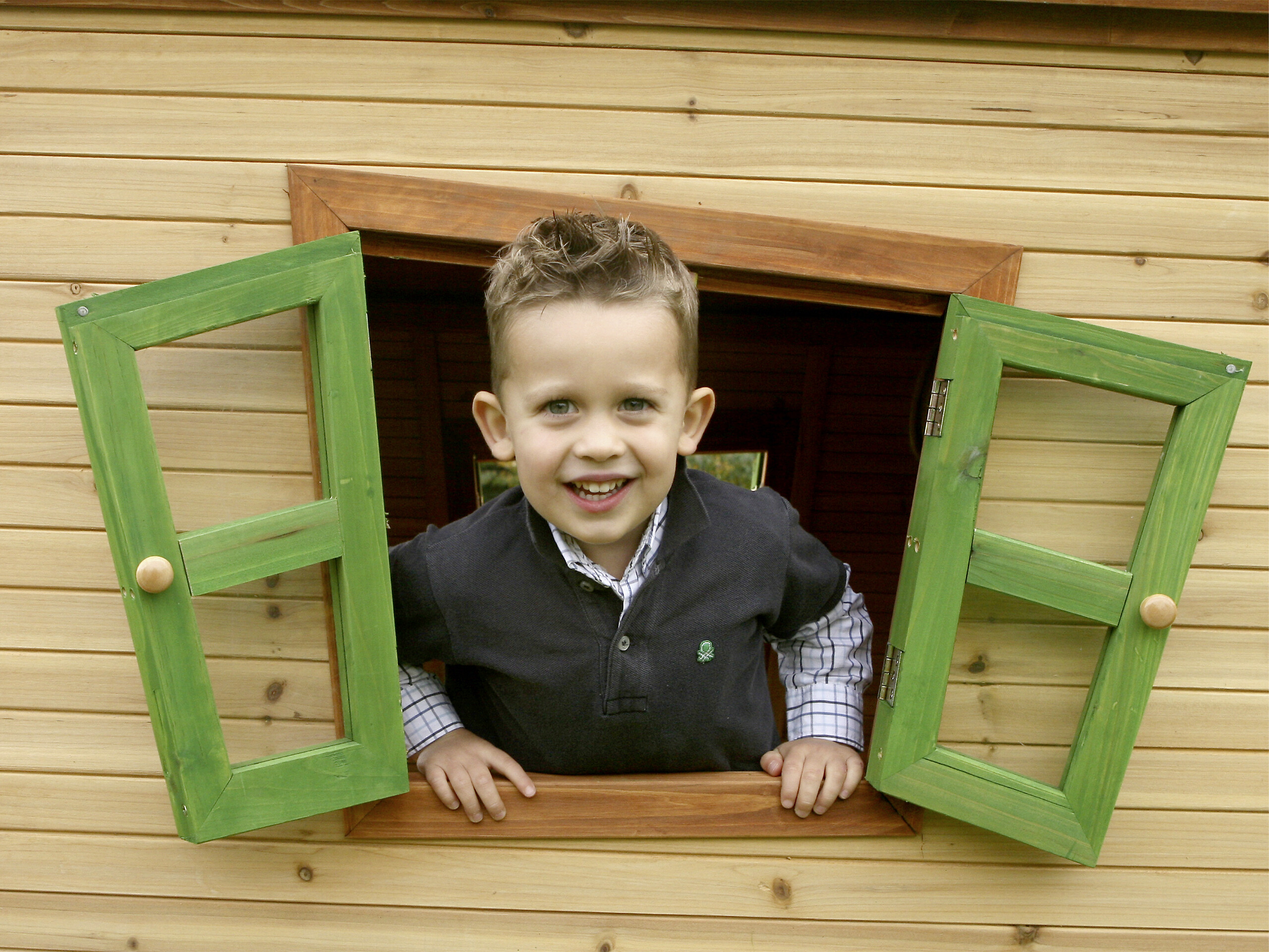 AXI Spielhaus Max braun B/H/L: ca. 432x288x193 cm