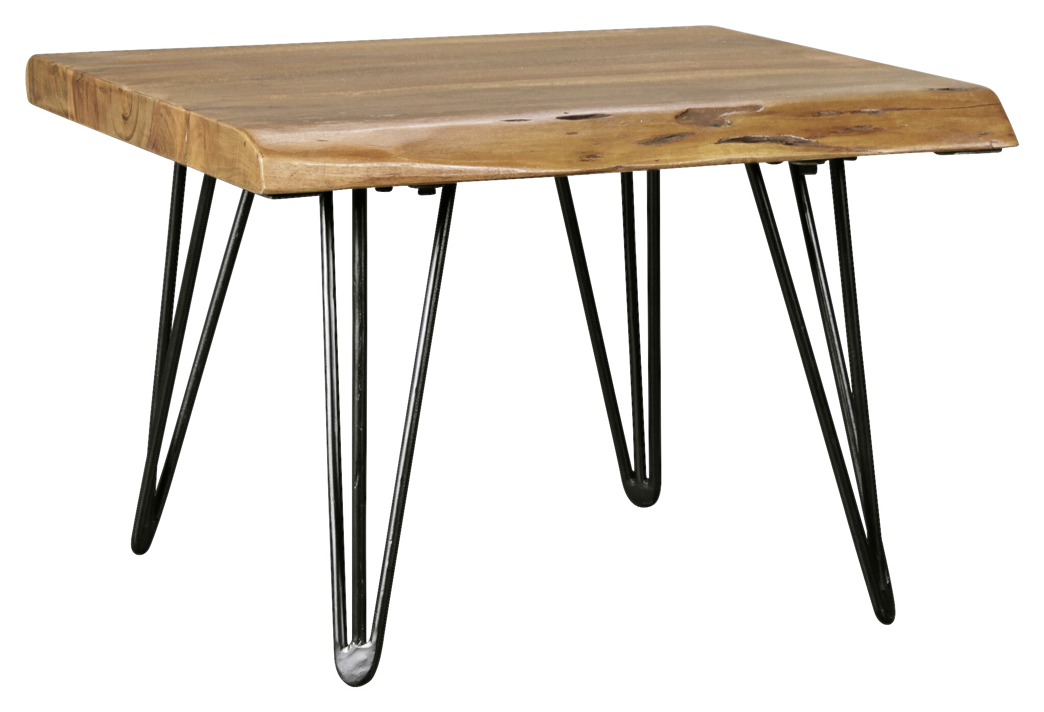 Wohnling Couchtisch natur schwarz Echtholz Metall B/H/T: ca. 56x38x51 cm