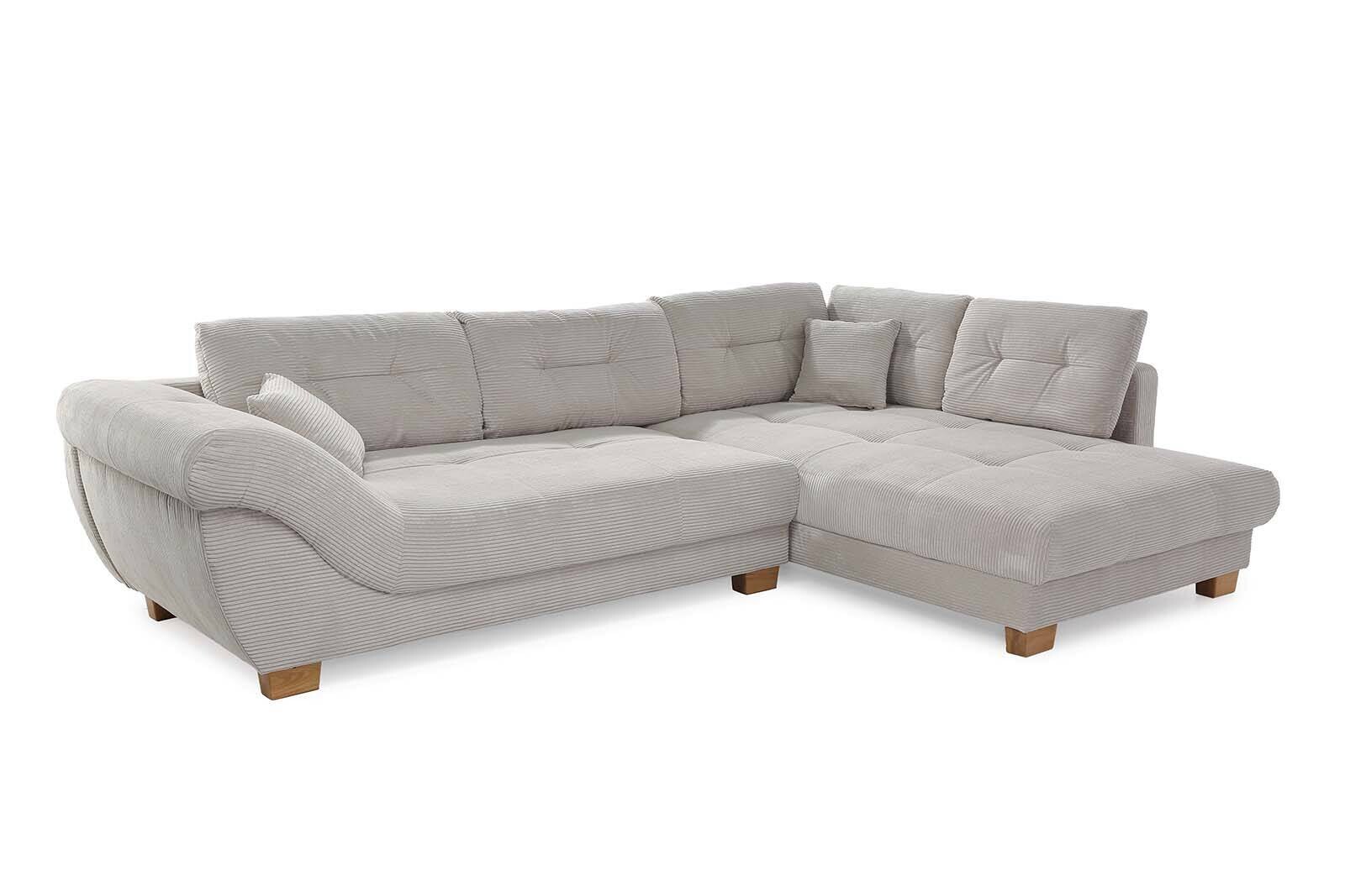 Ecksofa Greige Microfaser B/H/T: ca. 346x90x221 cm