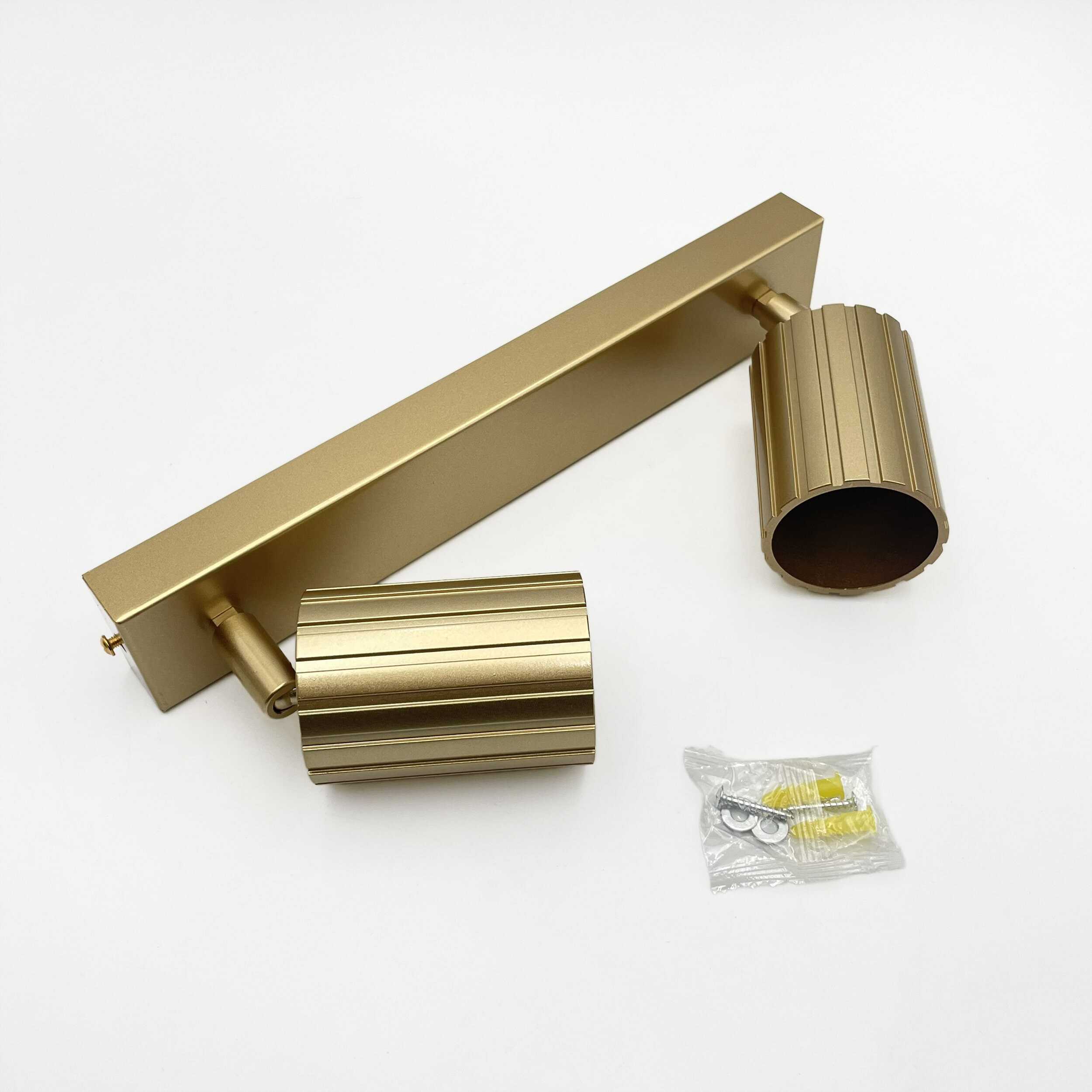 Lamkur Strahler Prisma gold Stahl B/H/L: ca. 6,5x16,5x30 cm 2 Brennstellen