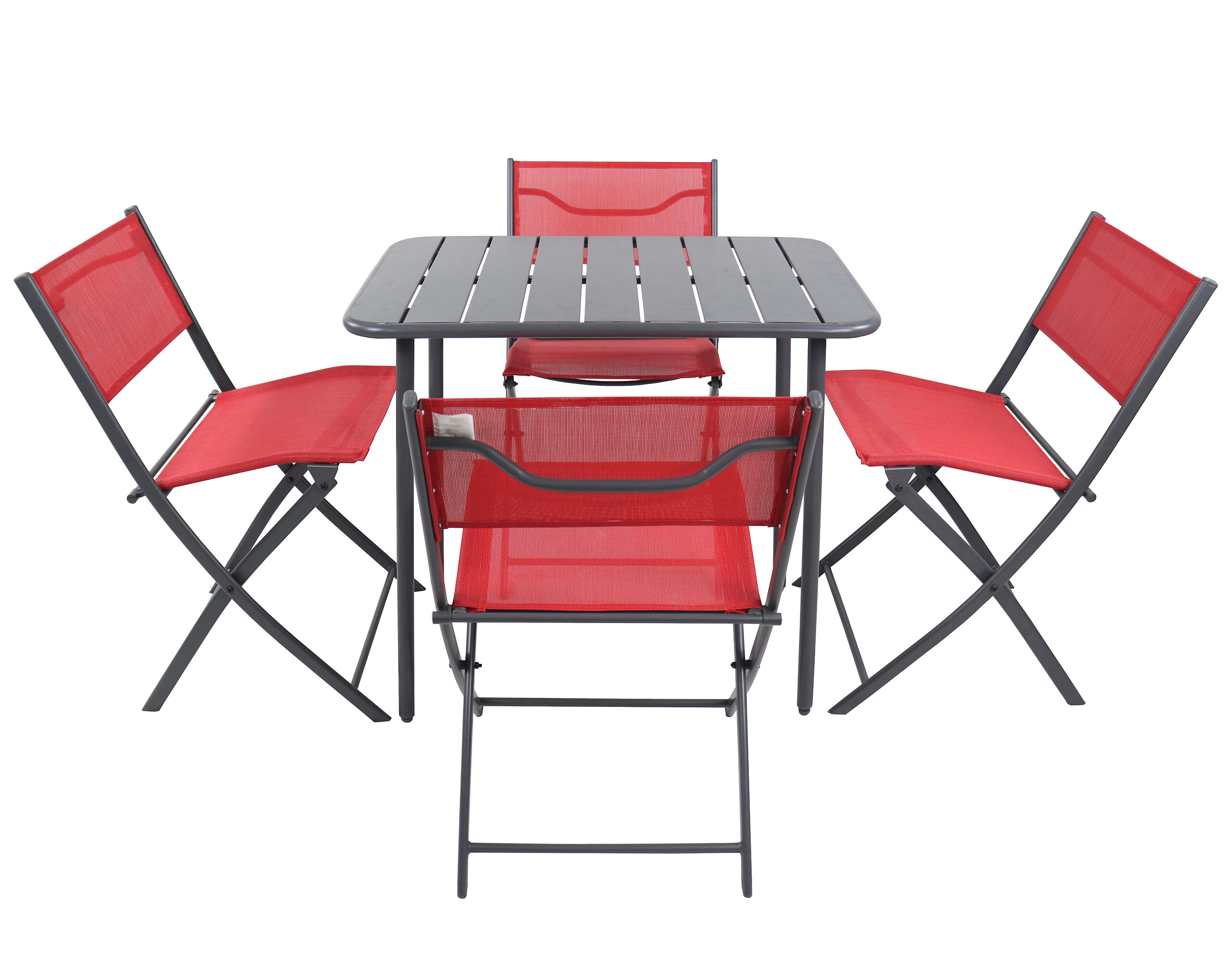 VCM Gartensitzgruppe Sumila rot Stahl B/H/L: ca. 80x72x55 cm