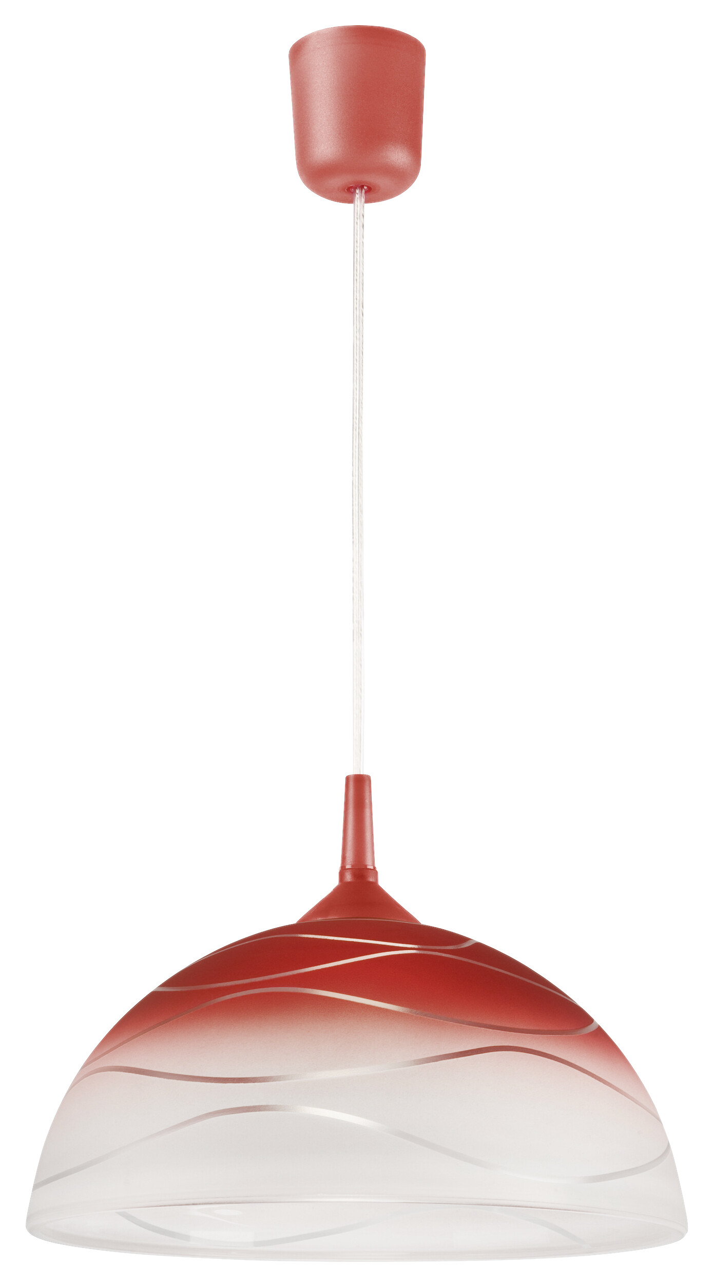 Lamkur Hängeleuchte rot Glas B/H/L: ca. 31x17x31 cm E27 1 Brennstellen