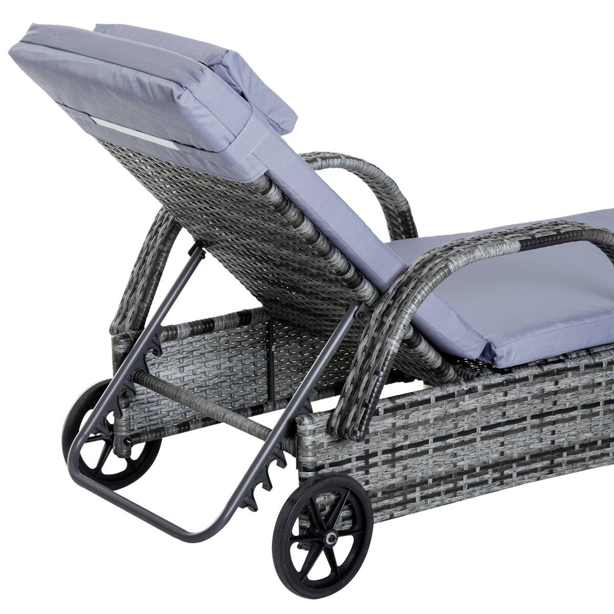 Outsunny Gartenliege grau Metall