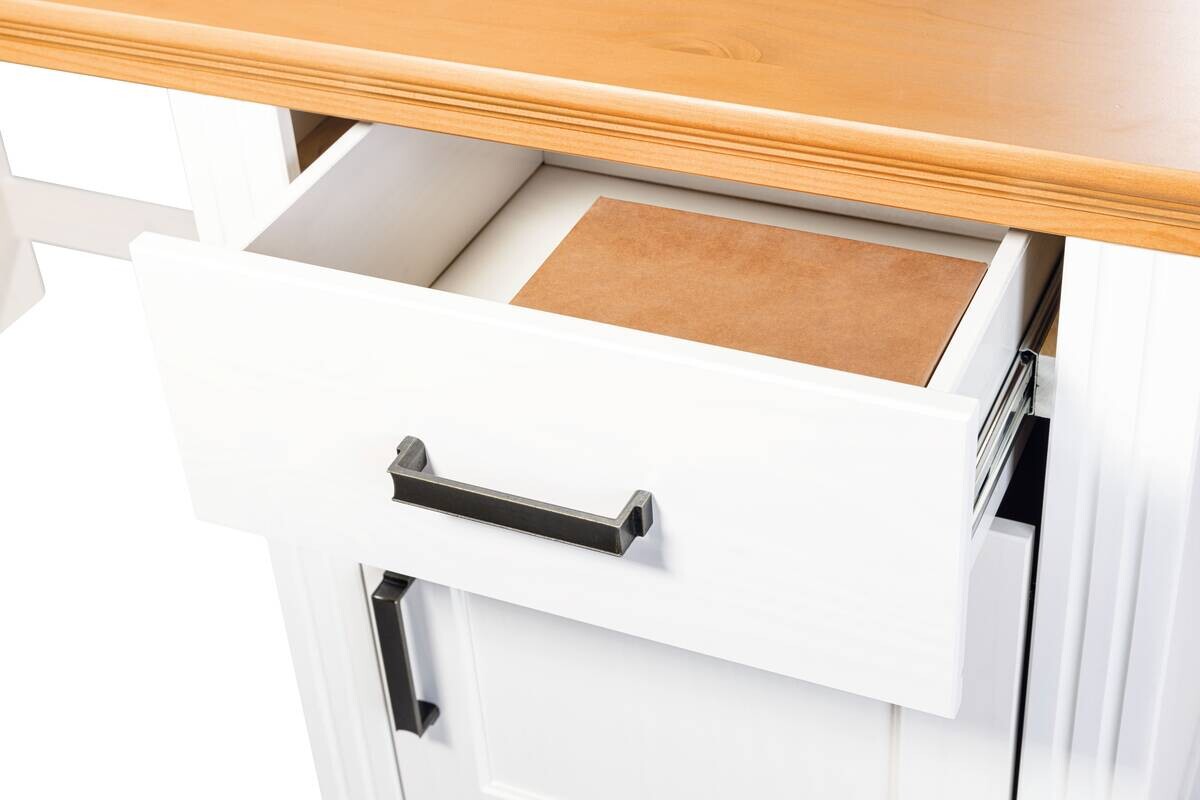 Schreibtisch Maluno weiß lackiert B/H/L: ca. 65x76x150 cm