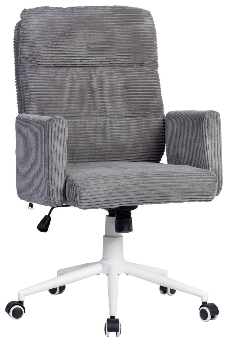 Drehstuhl Charlott grau weiß Metall Kord Drehstuhl Charlott grau weiß Metall Kord