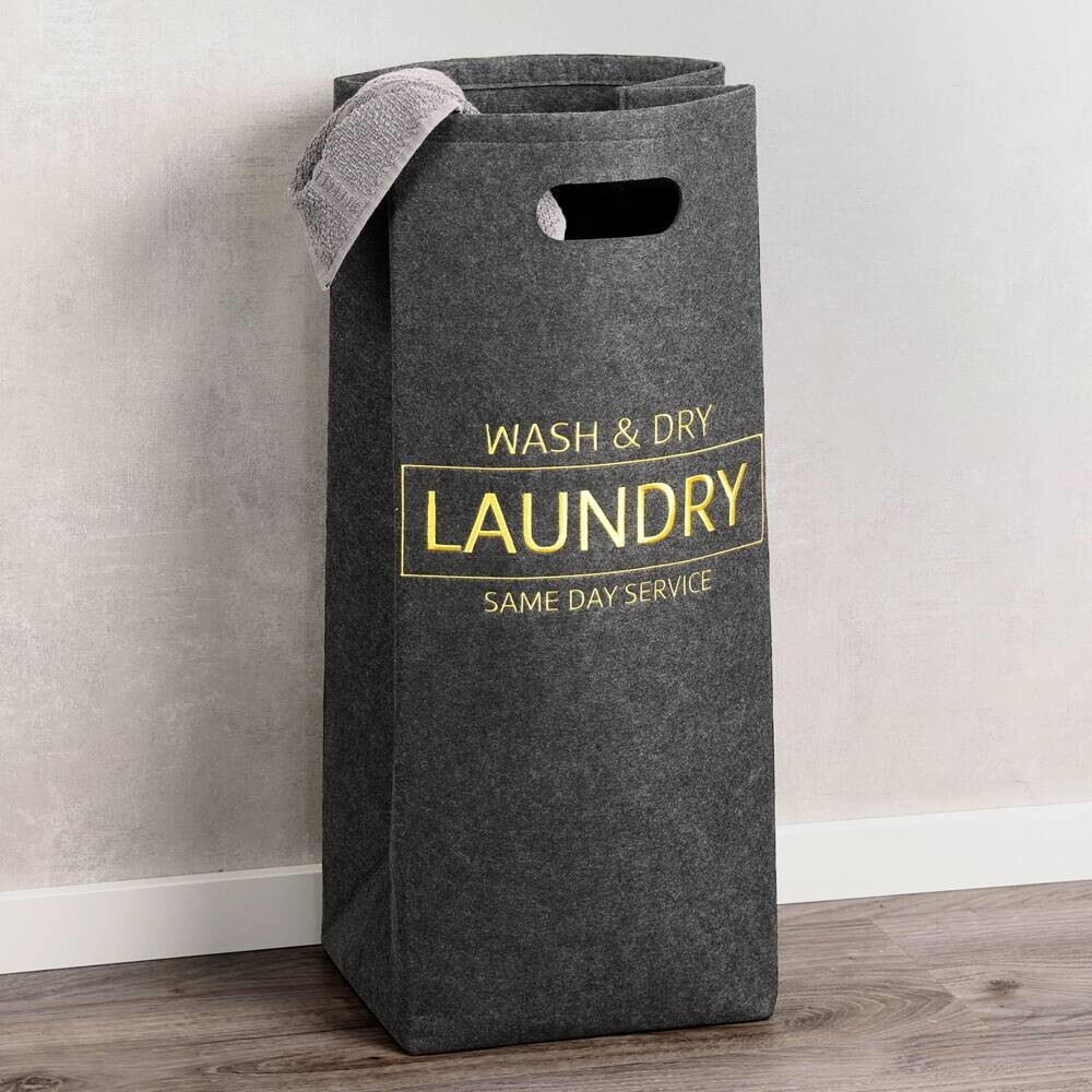 Kesper Wäschesammler schwarz Polyester B/H/L: ca. 21x68x28 cm