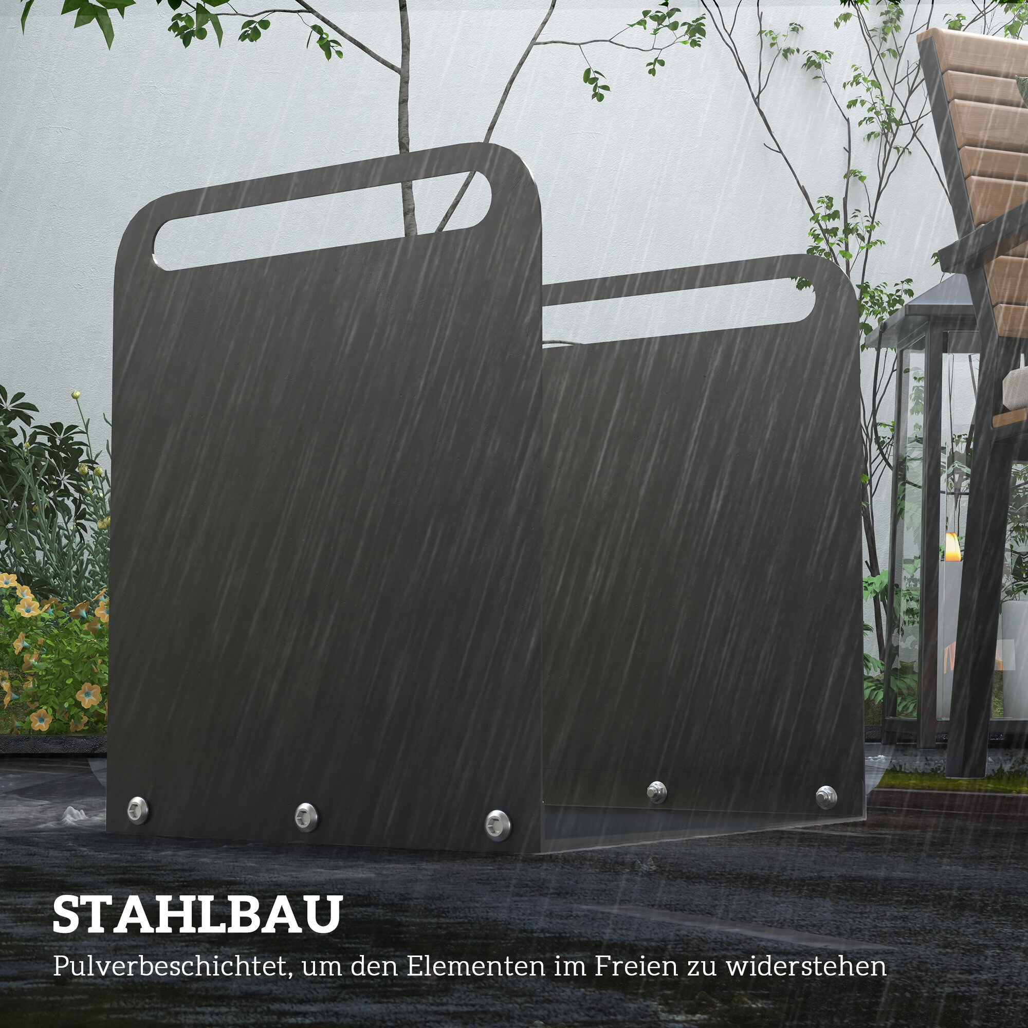 Outsunny Kaminholzregal schwarz B/H/L: ca. 30x36x36,5 cm