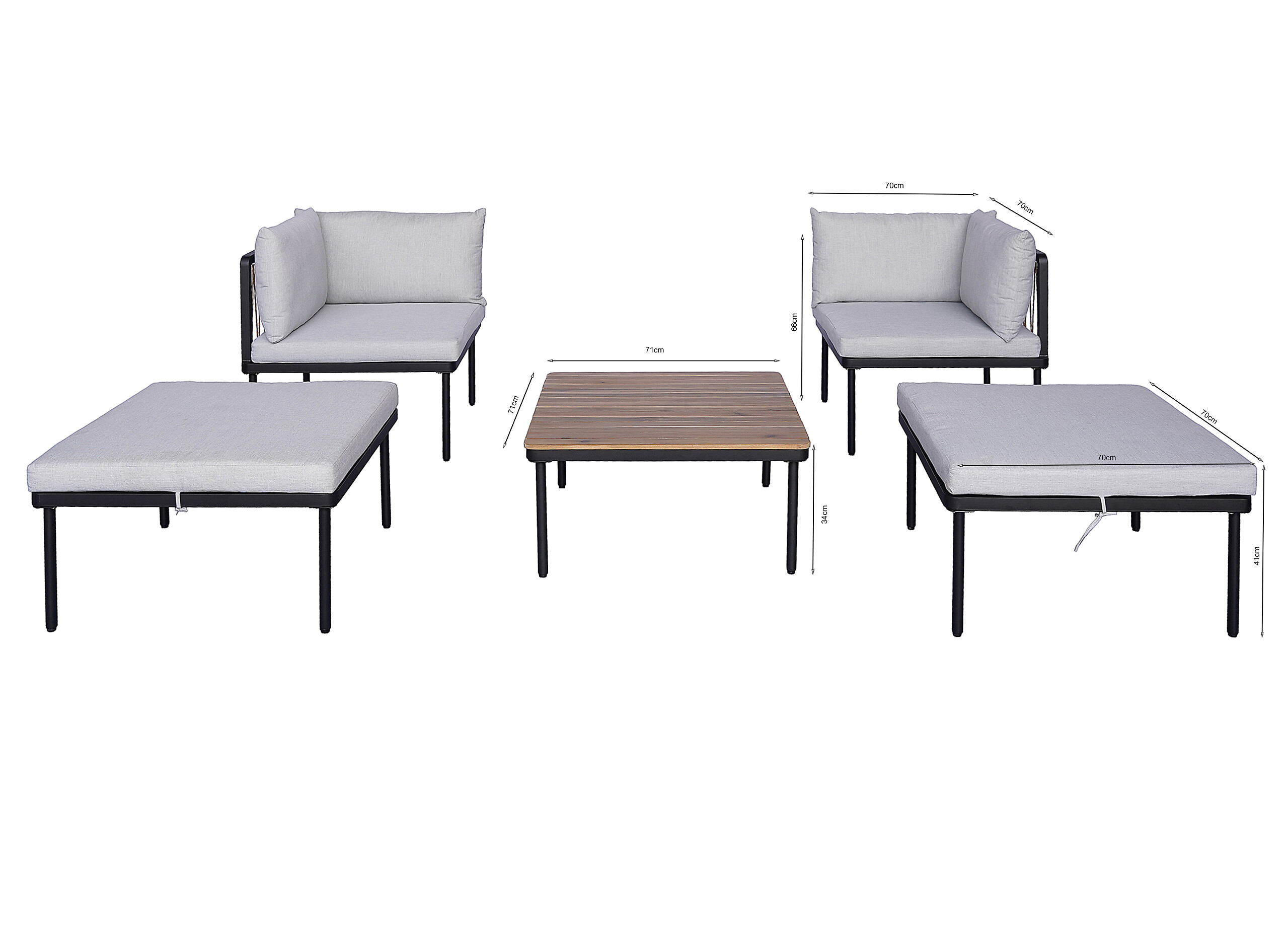 POCOline Gartensitzgruppe grau Akazie