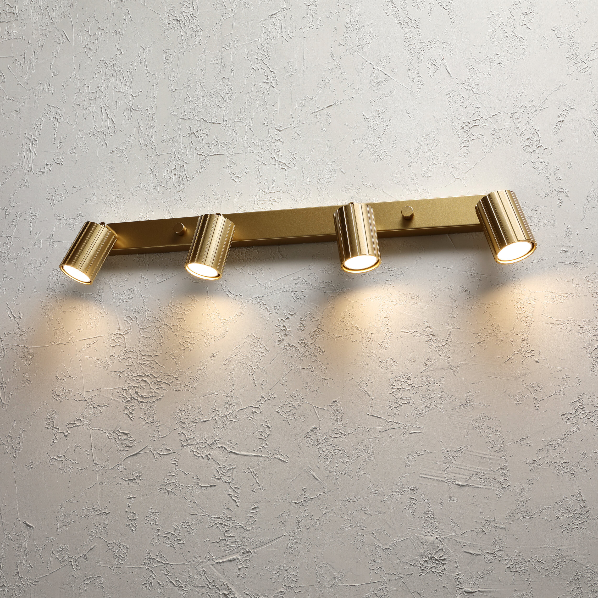 Lamkur Strahler Prisma gold Stahl B/H/L: ca. 6,5x16,5x81 cm 4 Brennstellen