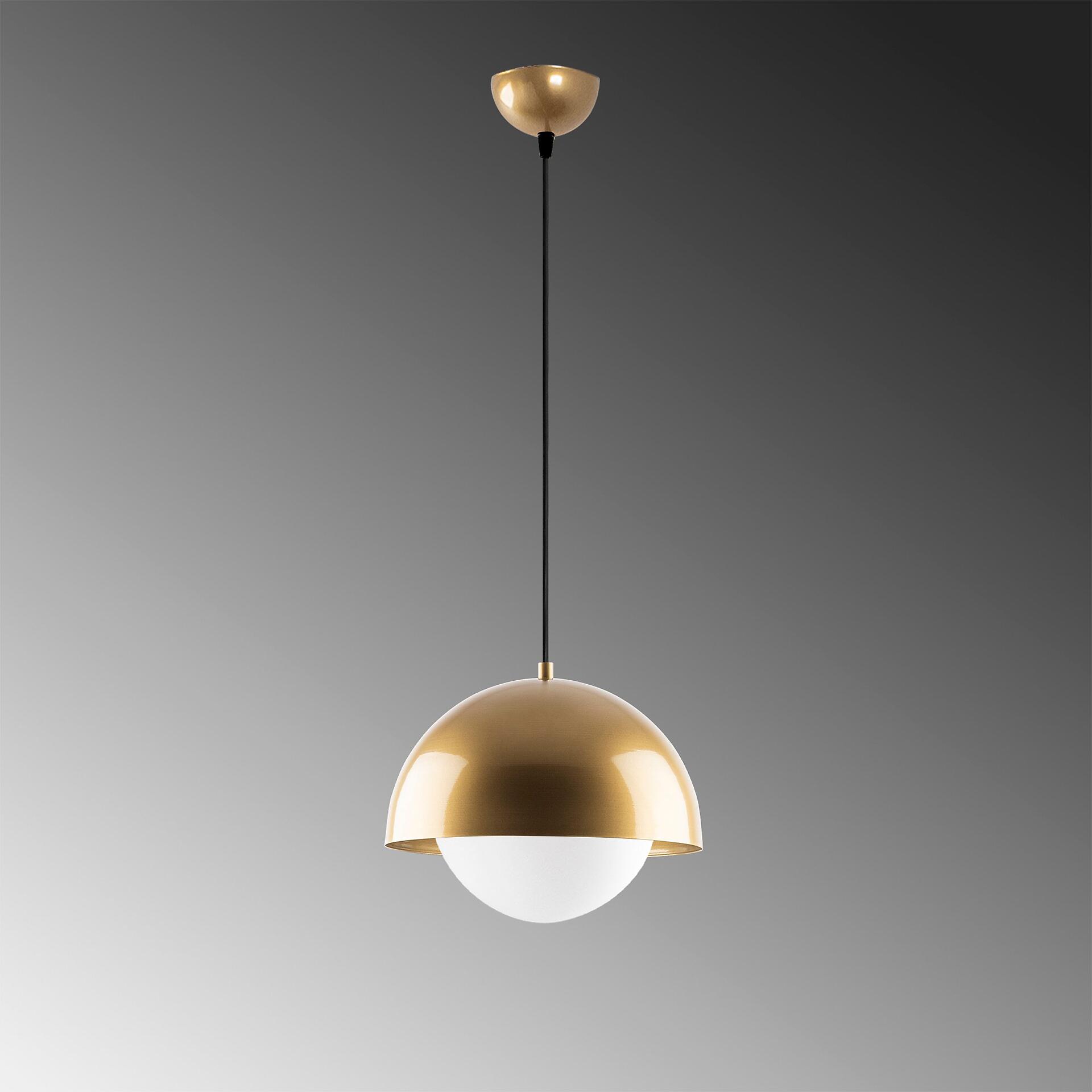 Opviq Pendelleuchte Camgoz-11029 gold Metall Glas B/H/T/L/D: ca. 30x108x30x30x30 cm E27 1 Brennstellen