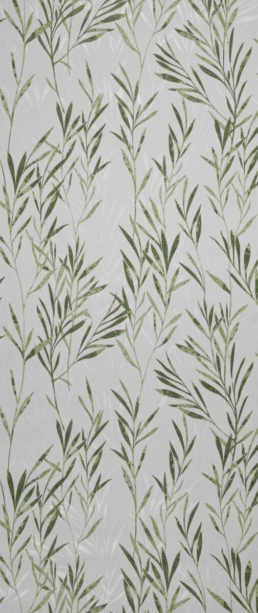 Vliestapete Gräser weiß grün B/L: ca. 53x1005 cm