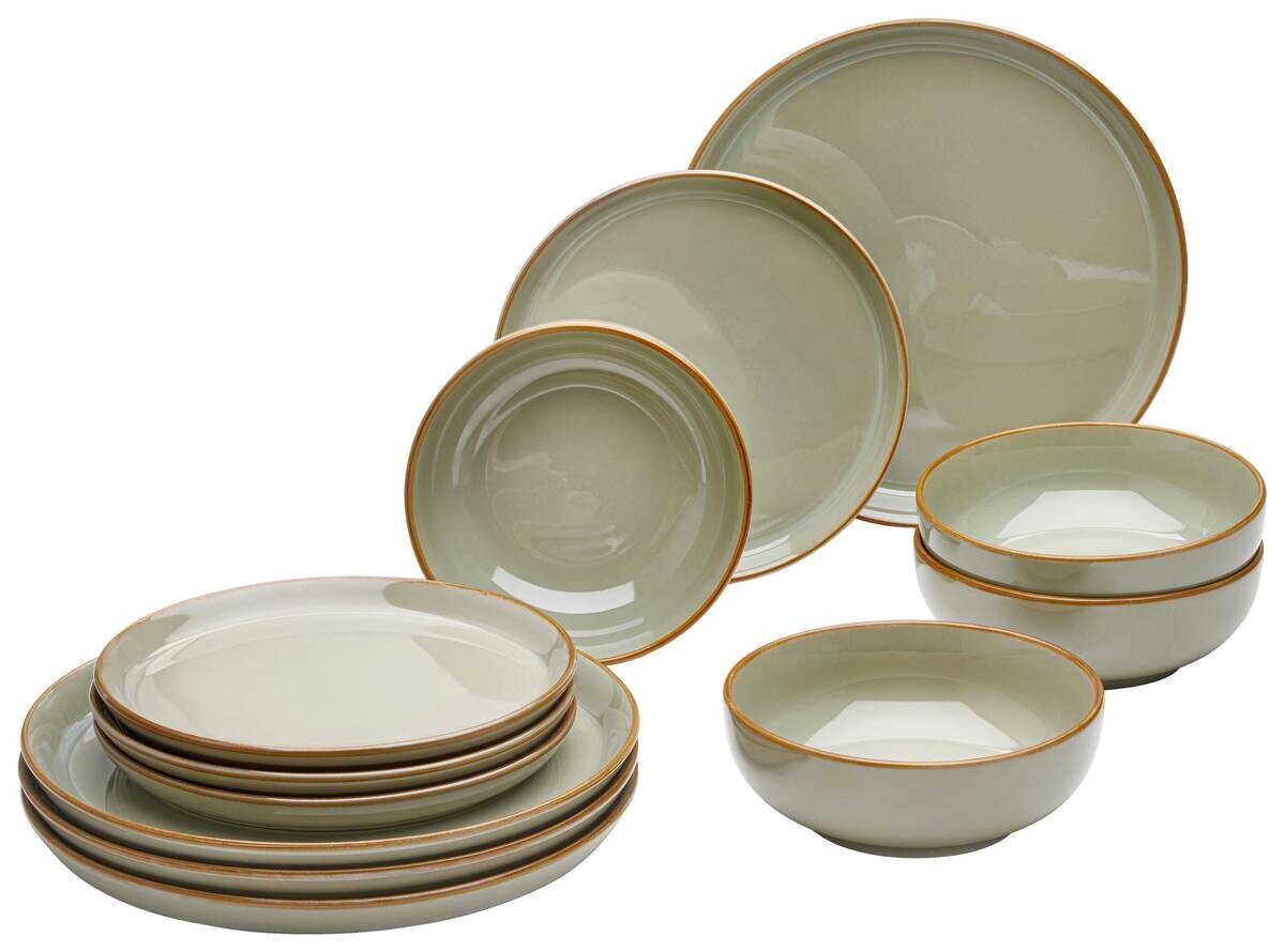 Kombiservice grün Steinzeug 12 tlg.