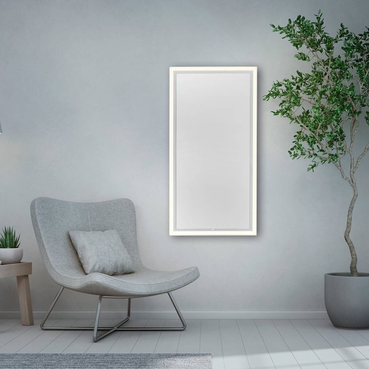 Just Light LED-Deckenleuchte mit Heizfunktion BEROA 18069-16 weiß Kunststoff Metall B/H/T: ca. 60x6,8x120 cm 1 Brennstellen