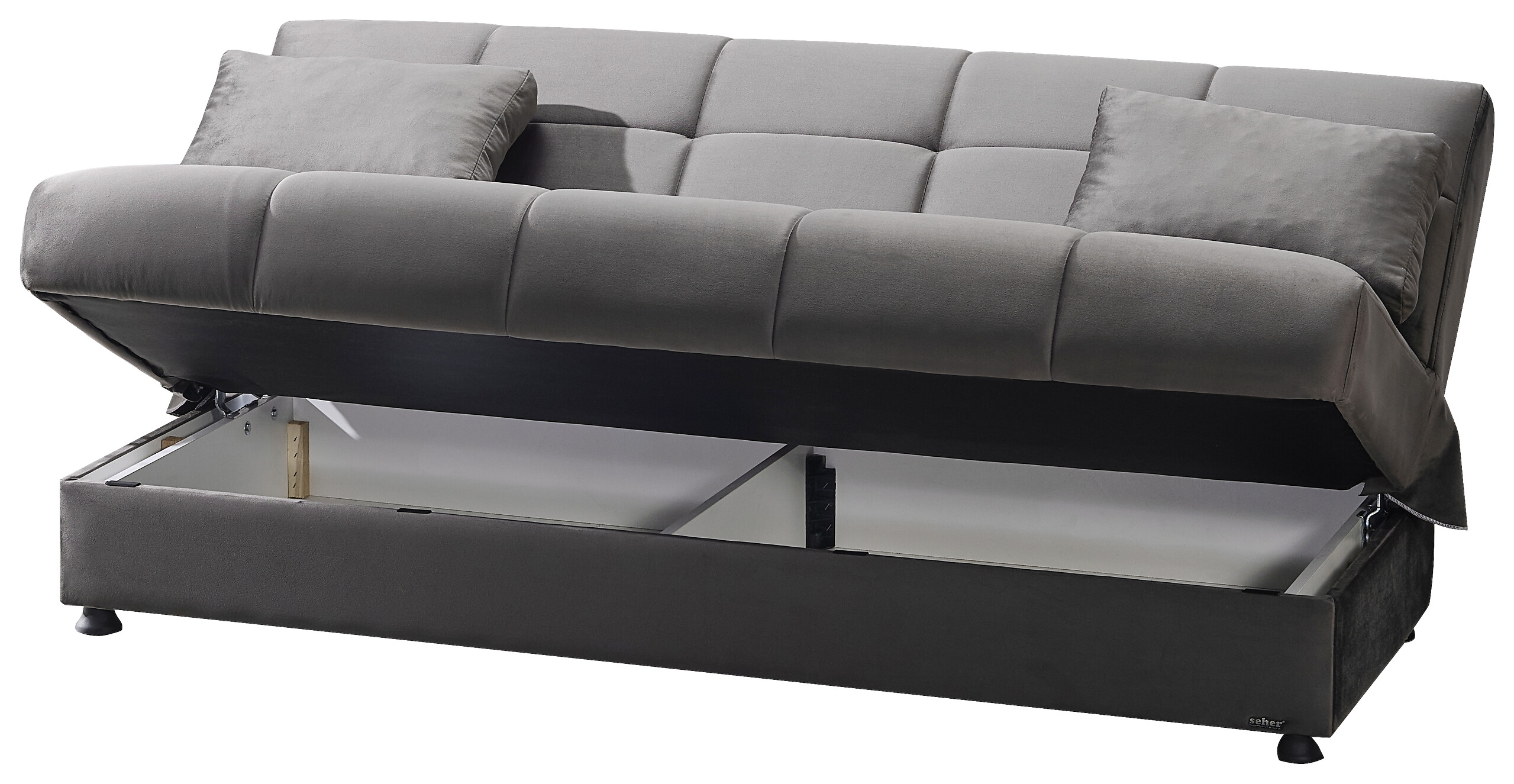 Schlafsofa Alonso grau Microfaser B/H/T: ca. 196x89x83 cm