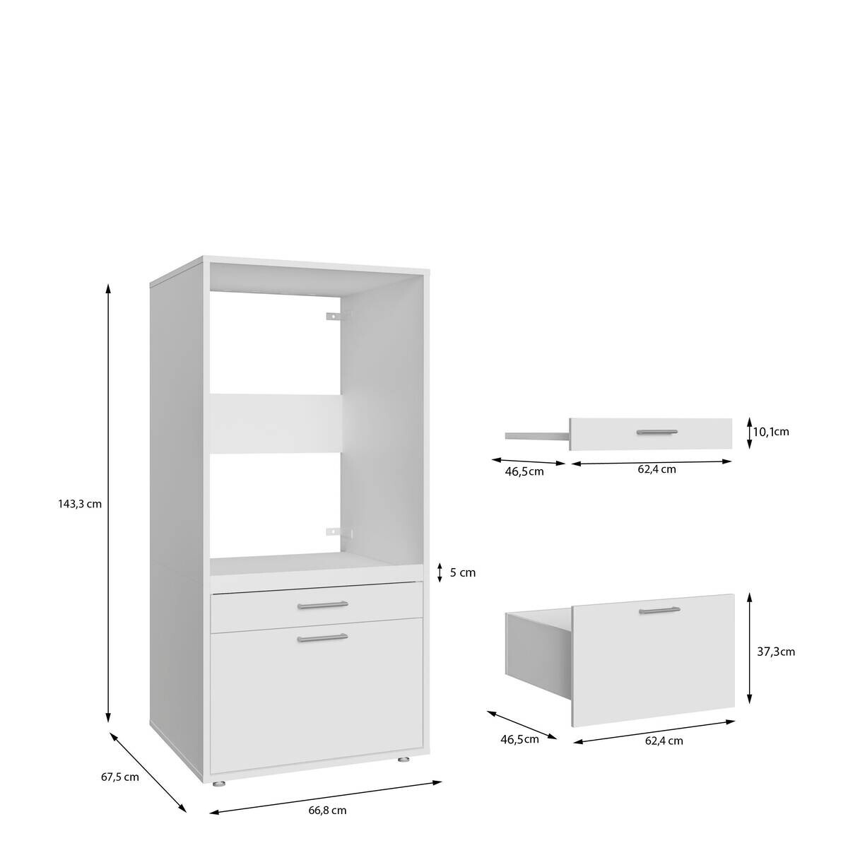 Washcab Waschmaschinenschrank weiß Holzwerkstoff