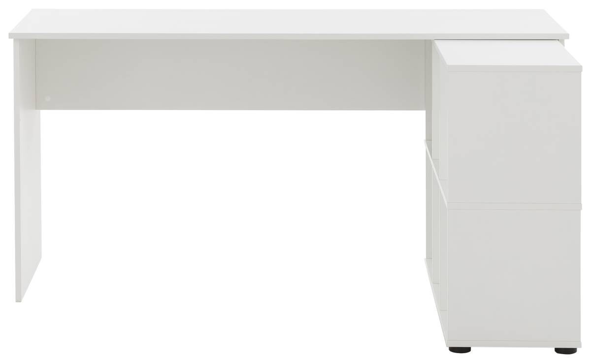 Eckschreibtisch Serie 400 perlweiß Optik B/H/T: ca. 150x73,6x121,6 cm