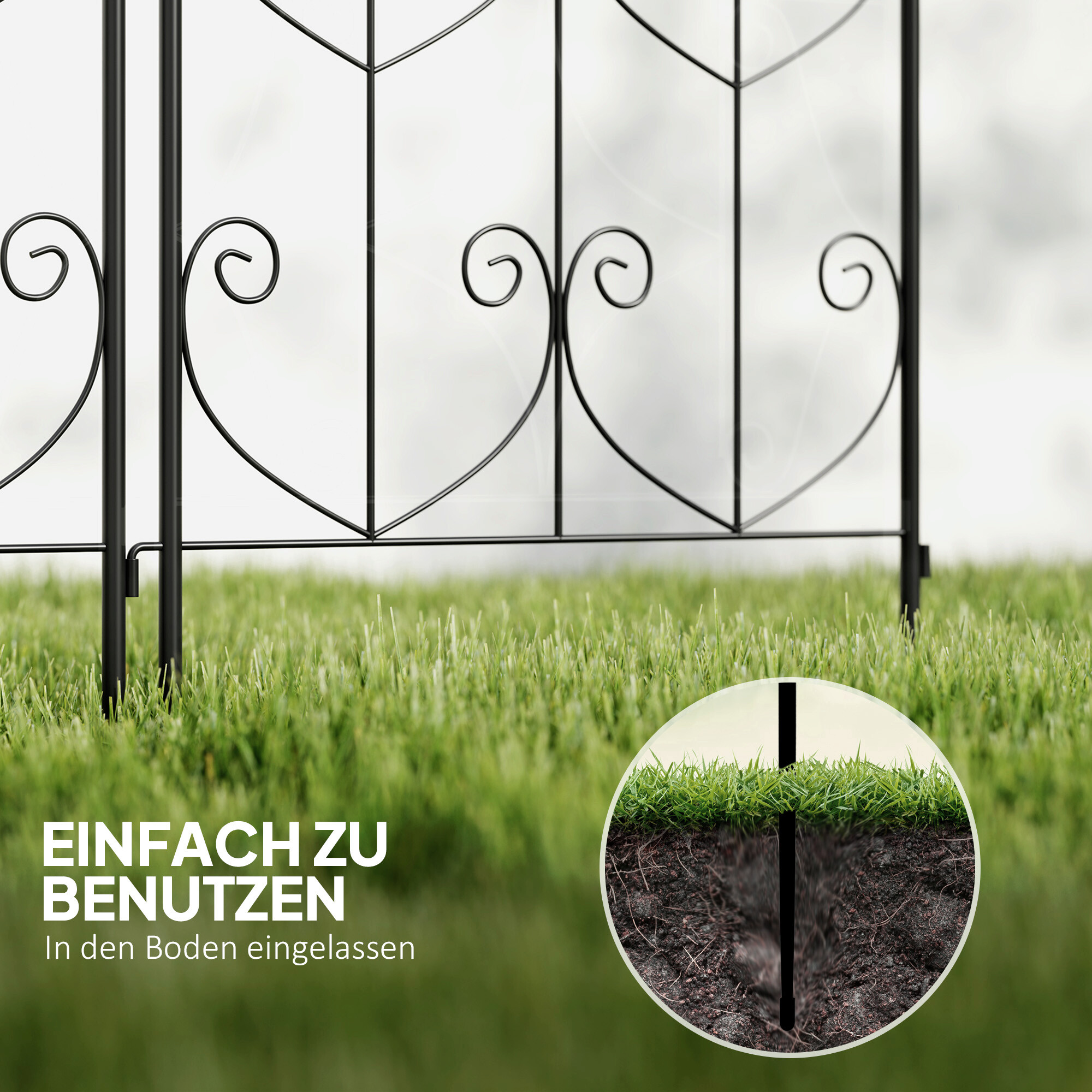 Outsunny Rankgitter 2er Set schwarz B/H/L: ca. 1,3x120x50 cm