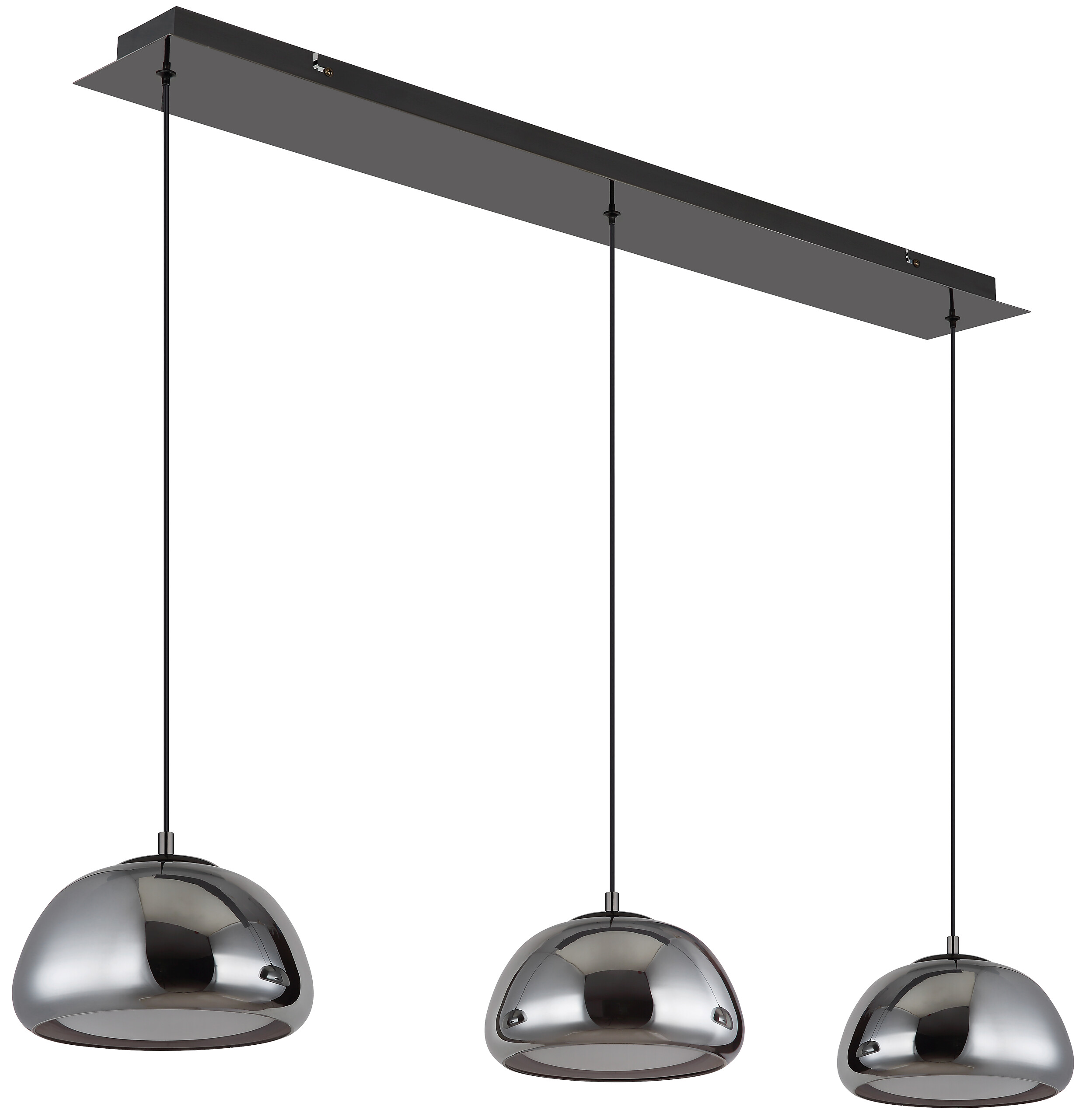 GLOBO Hängeleuchte Chrom schwarz Glas Metall B/H/L: ca. 36x21x101 cm