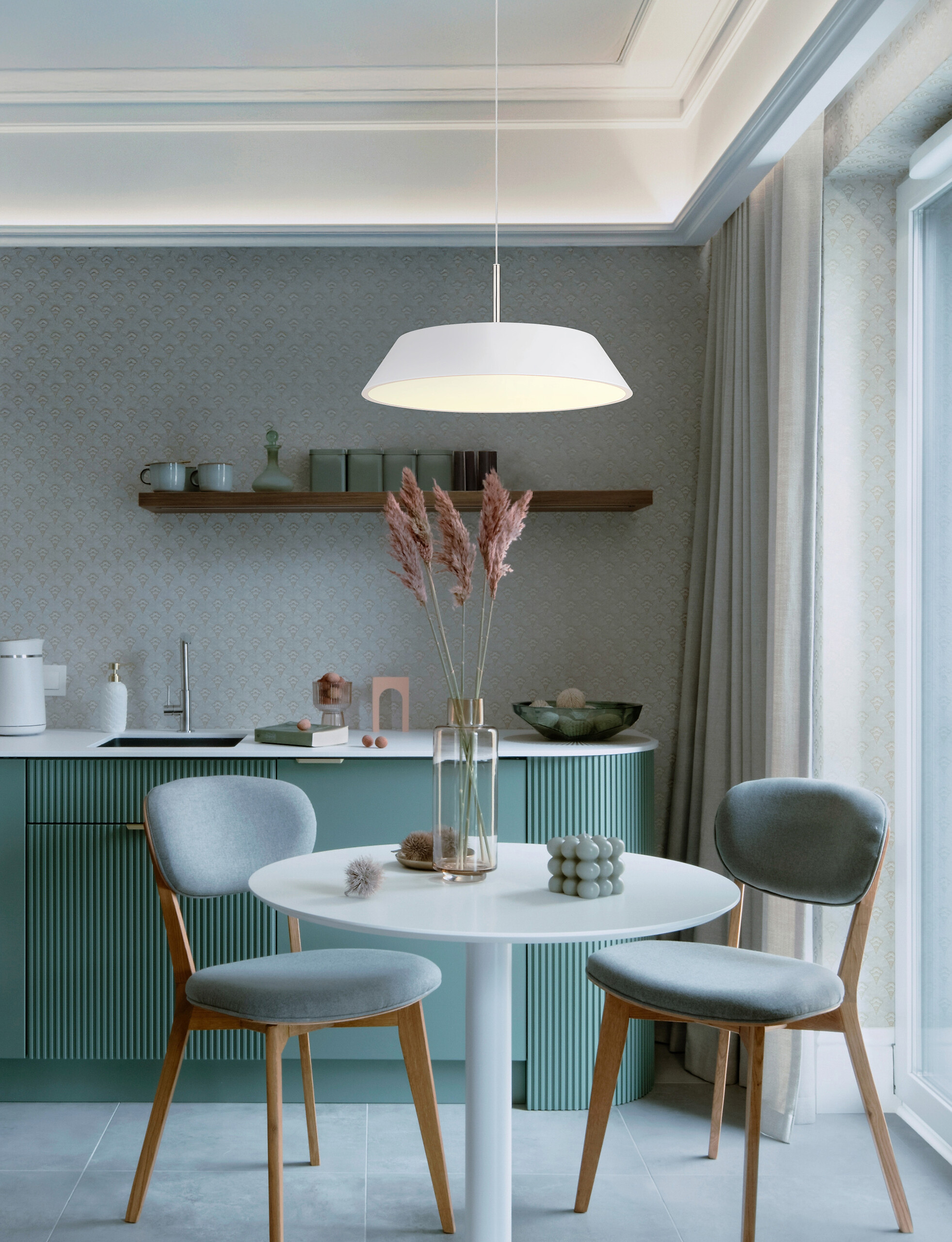 GLOBO LED-Hängeleuchte Opal weiß Metall Kunststoff H/D: ca. 180x40 cm 1.0 Brennstellen