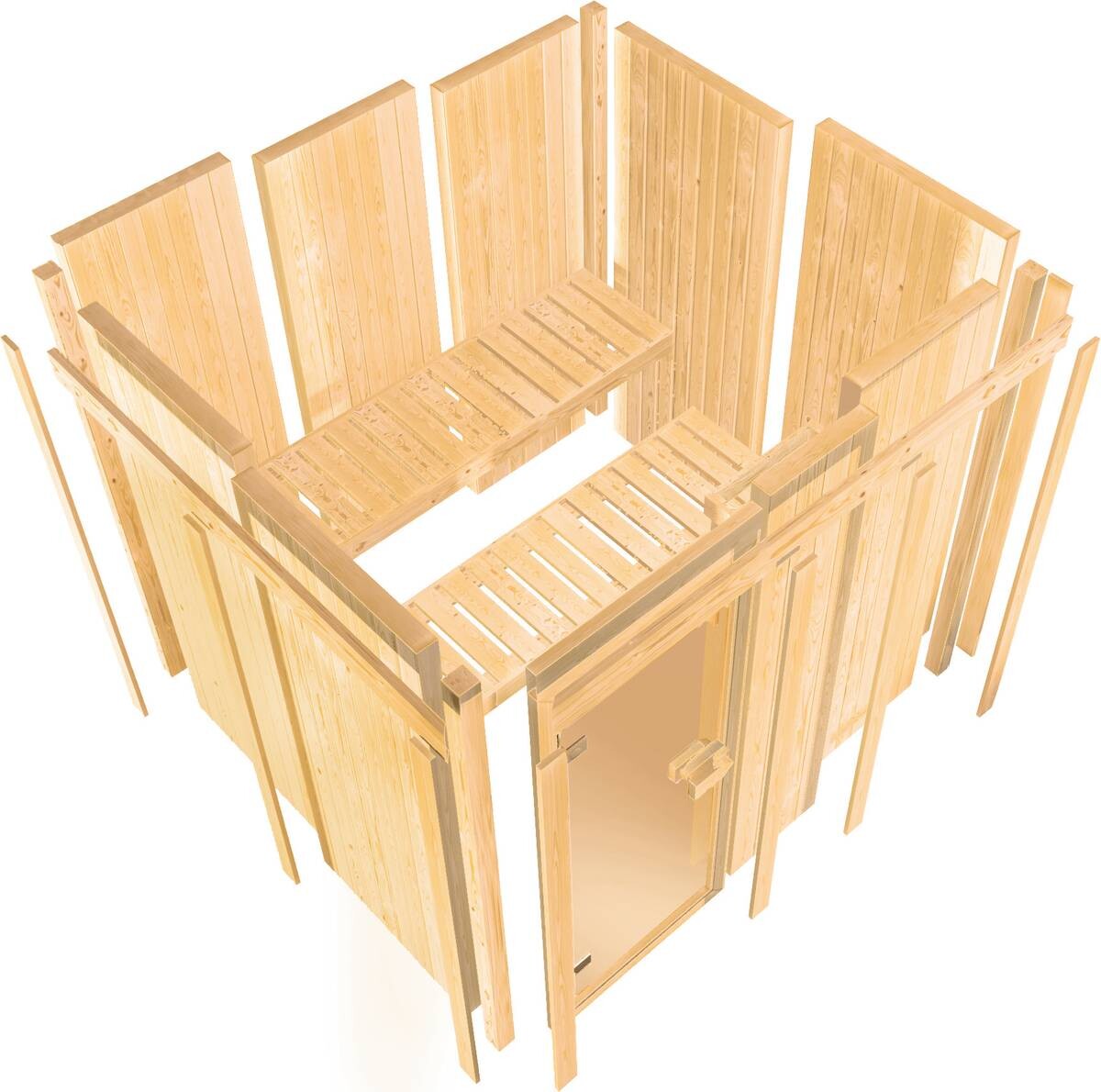 Karibu Sauna Ervin Front B/H/T: ca. 231x198x231 cm