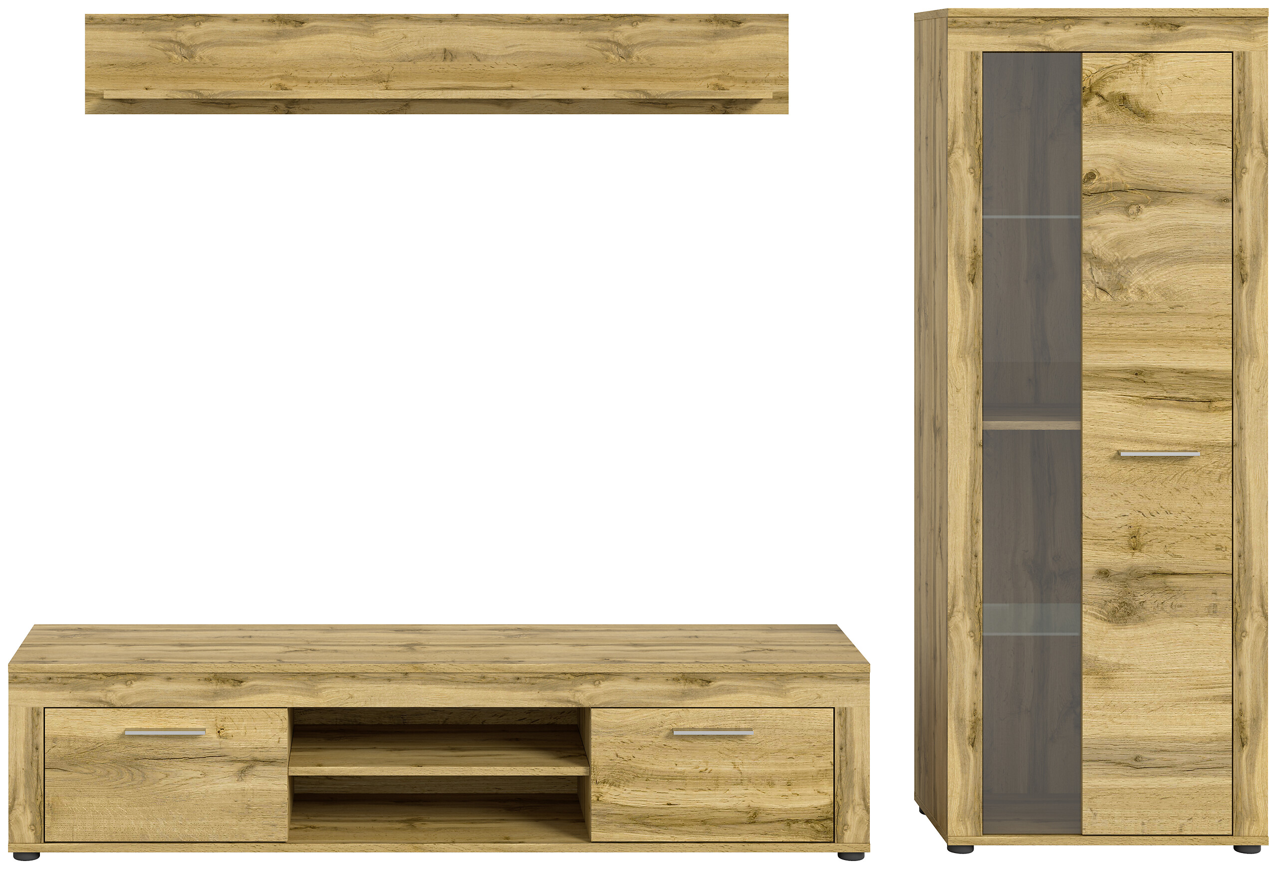 Wohnwand Jam Eiche Wotan Nachbildung B/H/T: ca. 235x159x35 cm