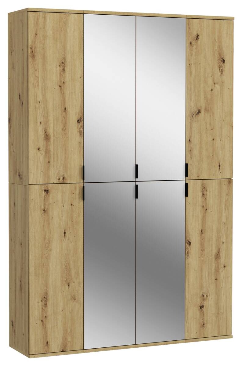 Garderobe PROJEKT Eiche Artisan Nachbildung Spiegel B/H/T: ca. 121x193x34 cm