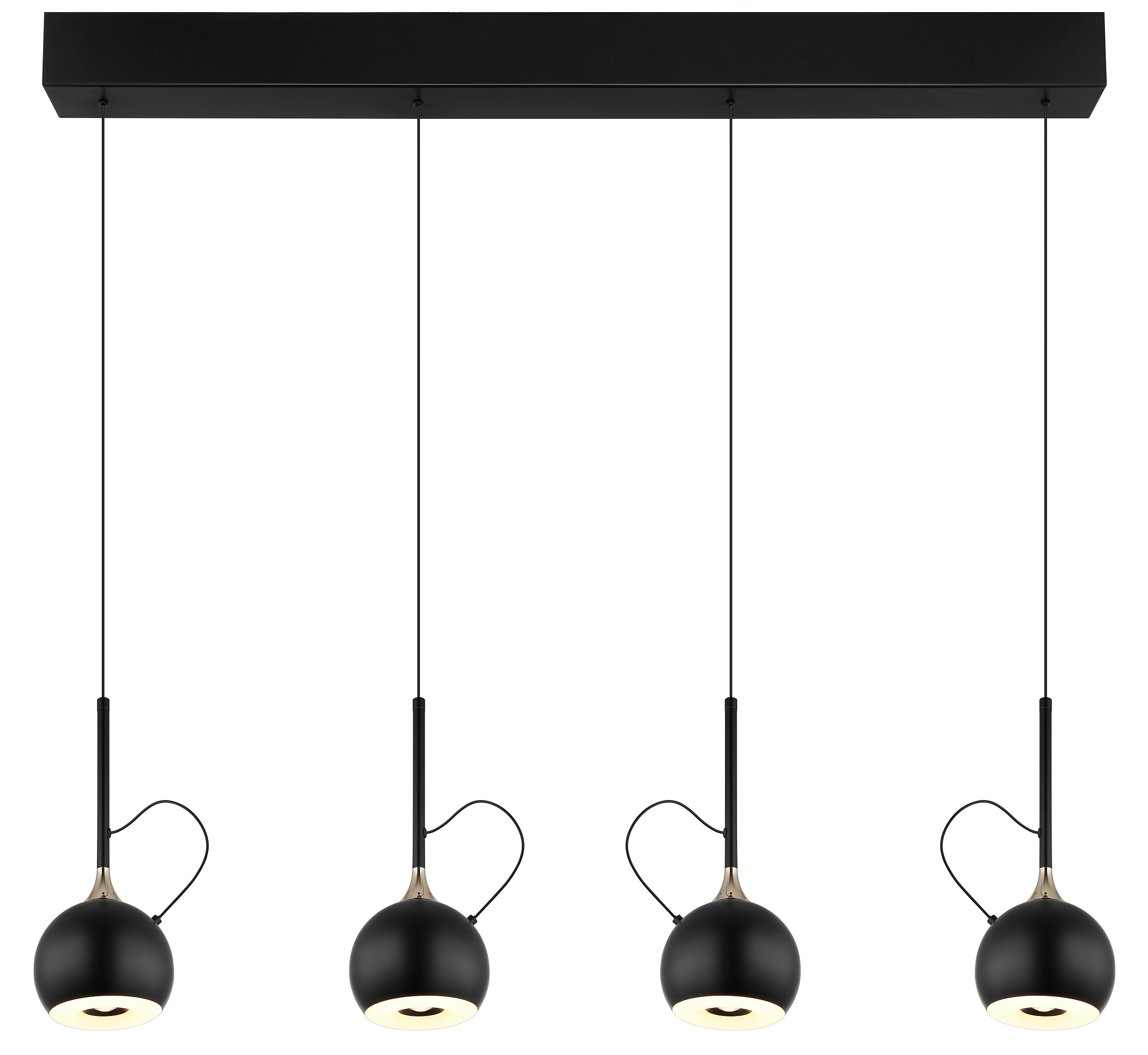 GLOBO Pendelleuchte mattschwarz gold Metall B/H/L: ca. 12x150x93 cm 1.0 Brennstellen