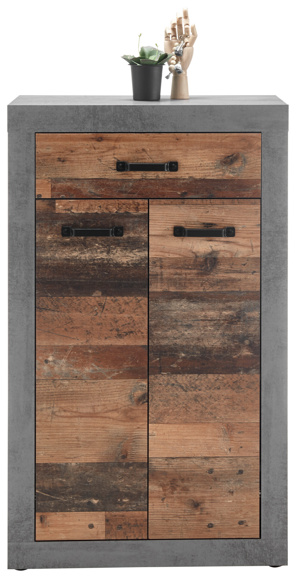 Schuhkommode Indiana Beton dunkel Nachbildung Old Wood Nachbildung B/H/T: ca. 68x115x37 cm