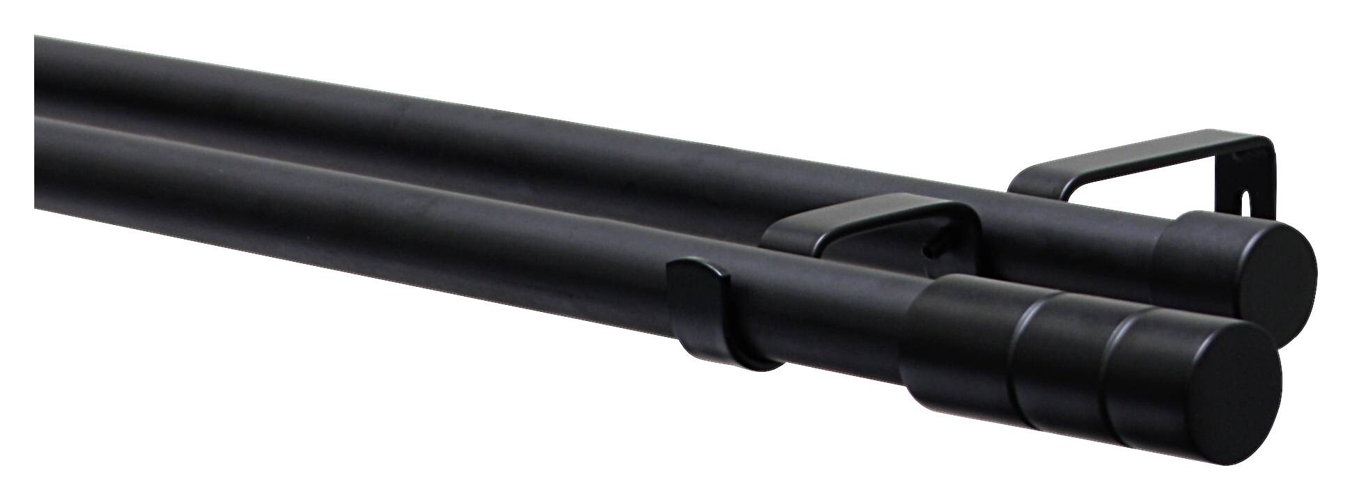 Boviva Stilgarnituren Zylinder mattschwarz Metall D: ca. 1,9 cm ausziehbar von ca. 130 bis 240 cm 2.0 Läufe