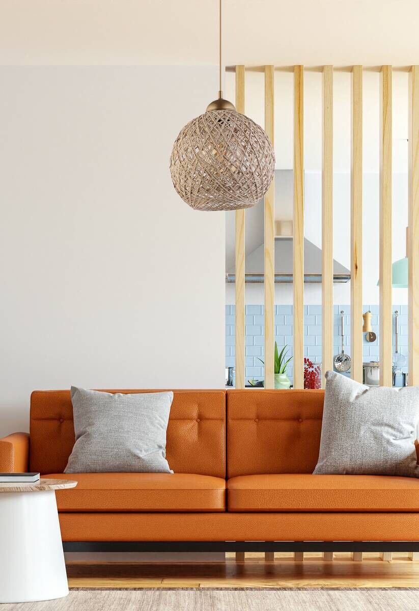 Opviq Pendelleuchte weiß braun B/H/T/L: ca. 22x55x24x22 cm E27 1 Brennstellen