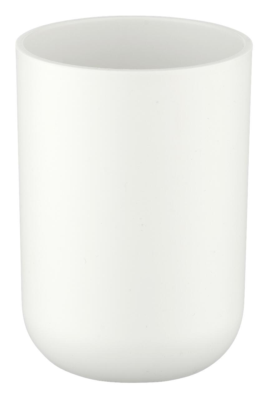 WENKO Zahnputzbecher weiß silber Kunststoff WENKO Zahnputzbecher weiß silber Kunststoff