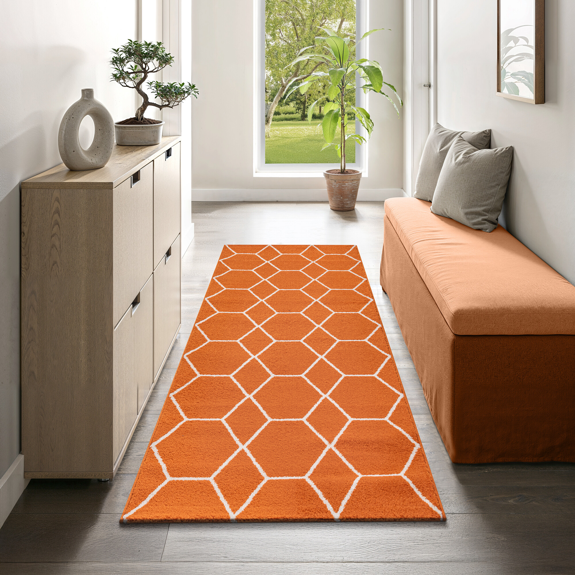 Sanat Teppich Trellis orange B/L: ca. 80x200 cm