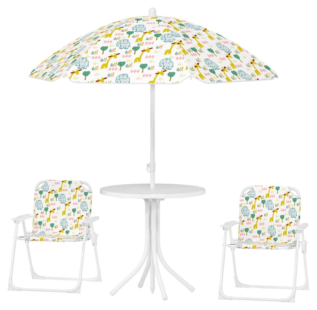 AIYAPLAY Garten-Kindersitzgruppe weiß Stahl B/H/L: ca. 49,5x50x49,5 cm