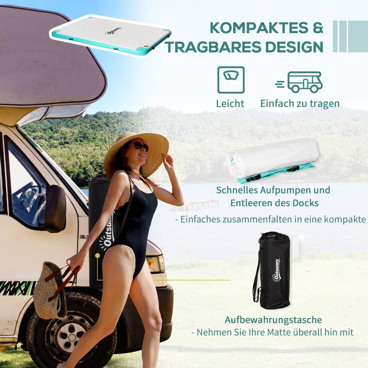 Outsunny Aufblasartikel B/H/L: ca. 204x304x15 cm